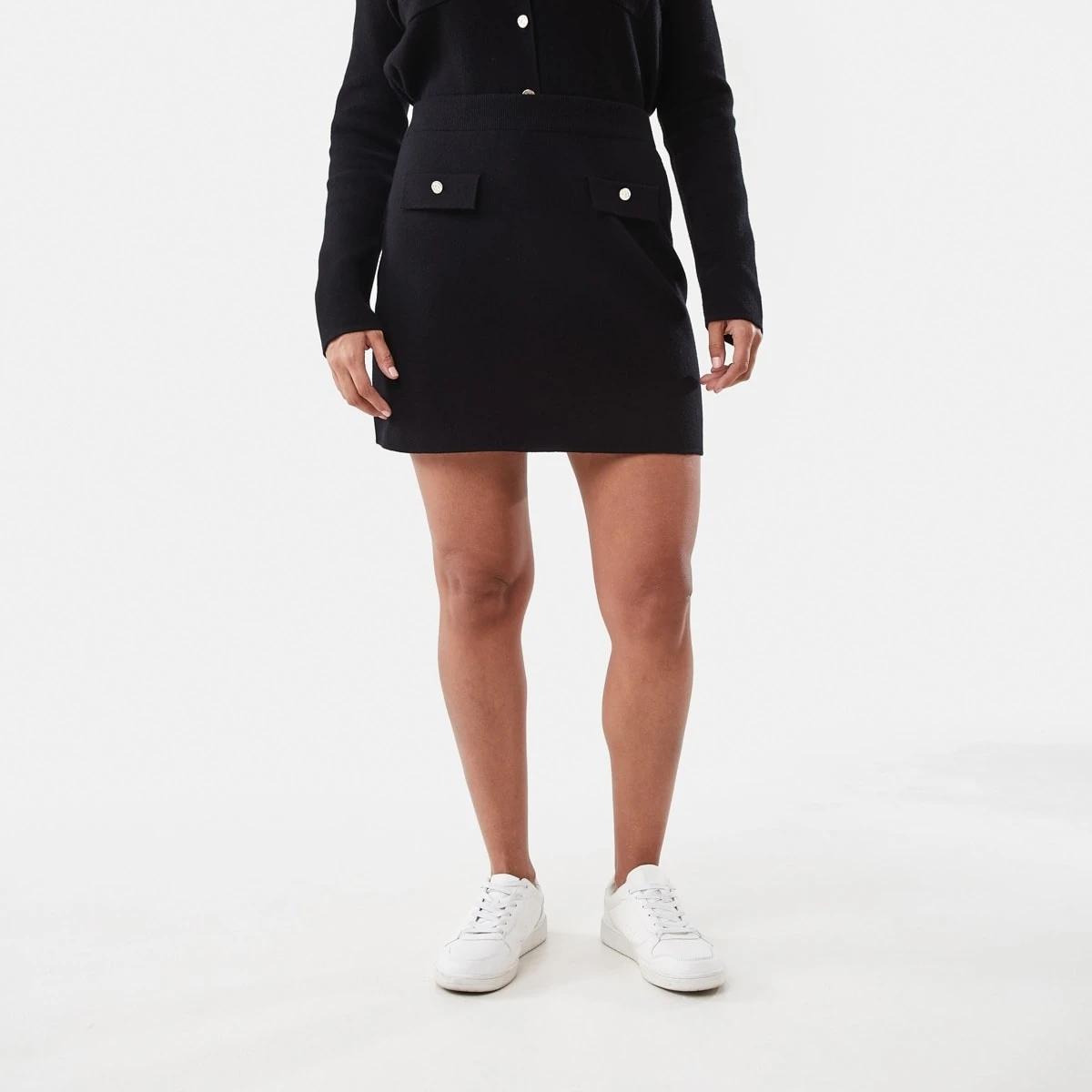 5 Compact Knit Mini Skirt Black, 5 of 6