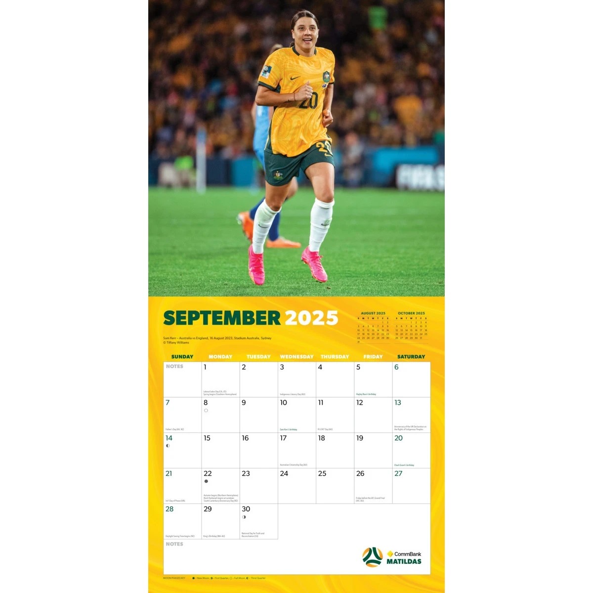 2 2025 Calendar - Matildas, 2 of 3