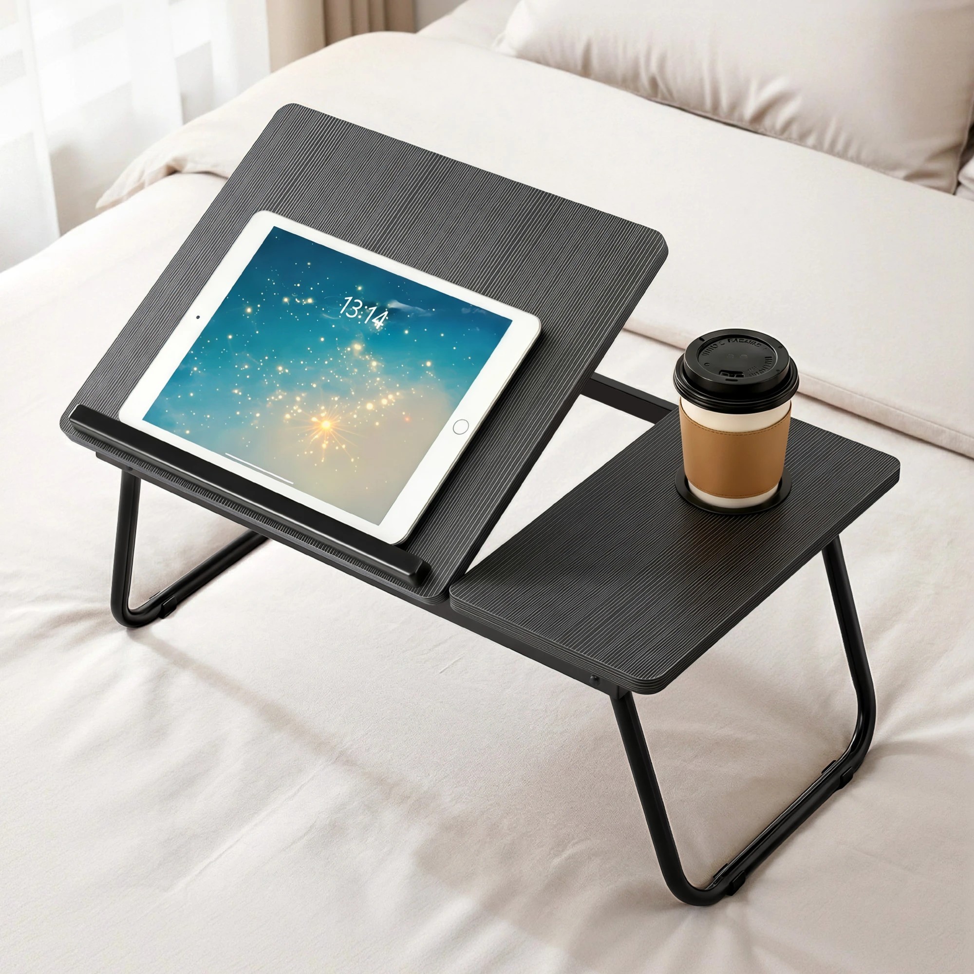 9 Artiss Laptop Desk Bed Table Foldable Portable Desktop - Black, 9 of 9