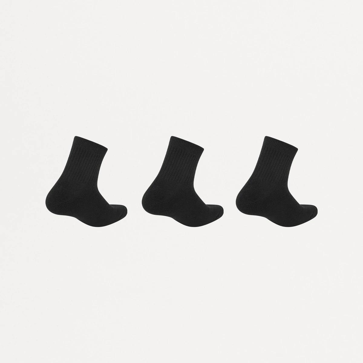 2 3 Pack Active Mens Quarter Crew Sports Socks BLACK, 2 of 3