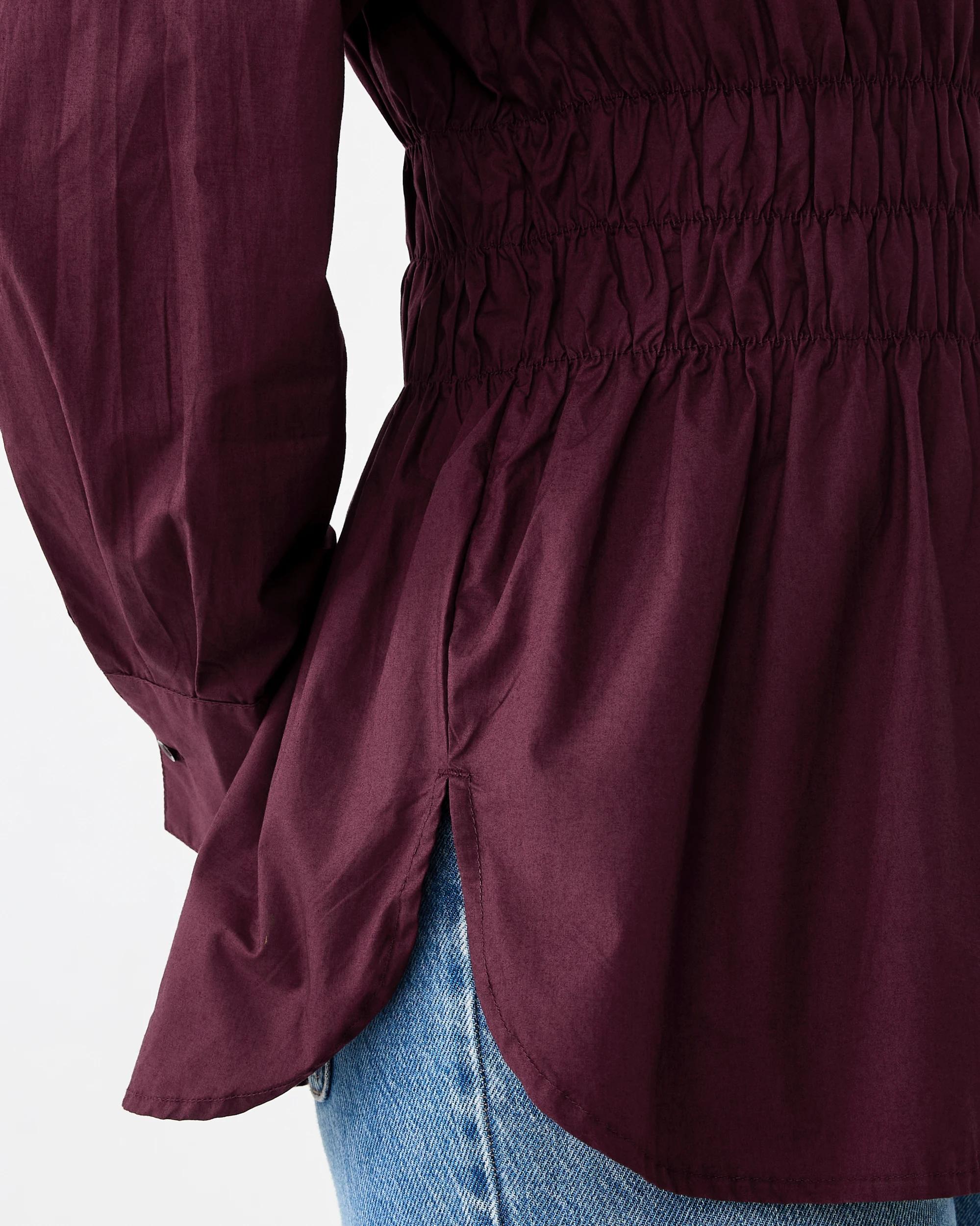 8 Long Sleeve Shirred Waist Shirt Red Royale, 8 of 8