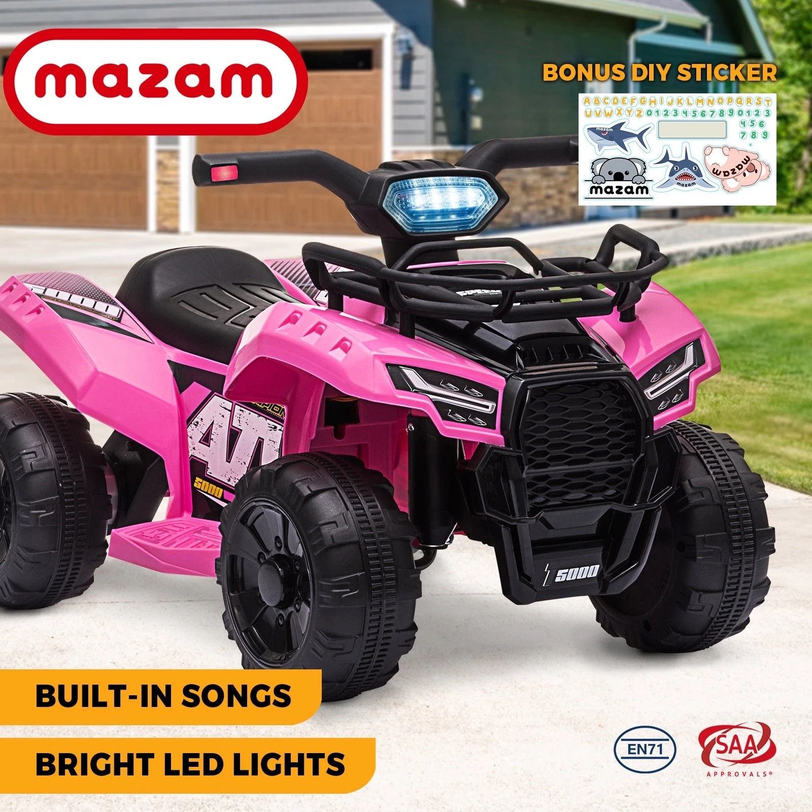 2 Mazam Ride On Car Electric Atv Bike Vehicle For Toddlers Kids Rechargeable
 - Pink, 2 of 10