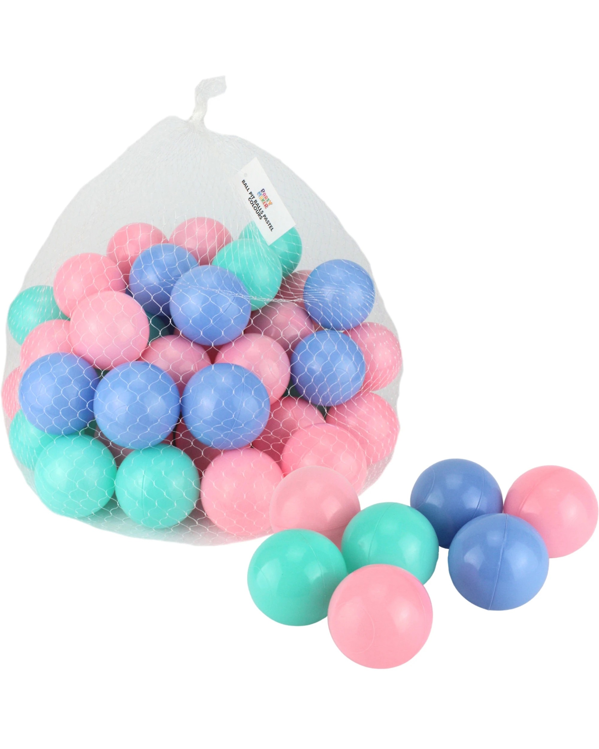 1 Partyrama 50Pcs Pastel Coloured Plastic Ball Pit Balls, 1 of 1
