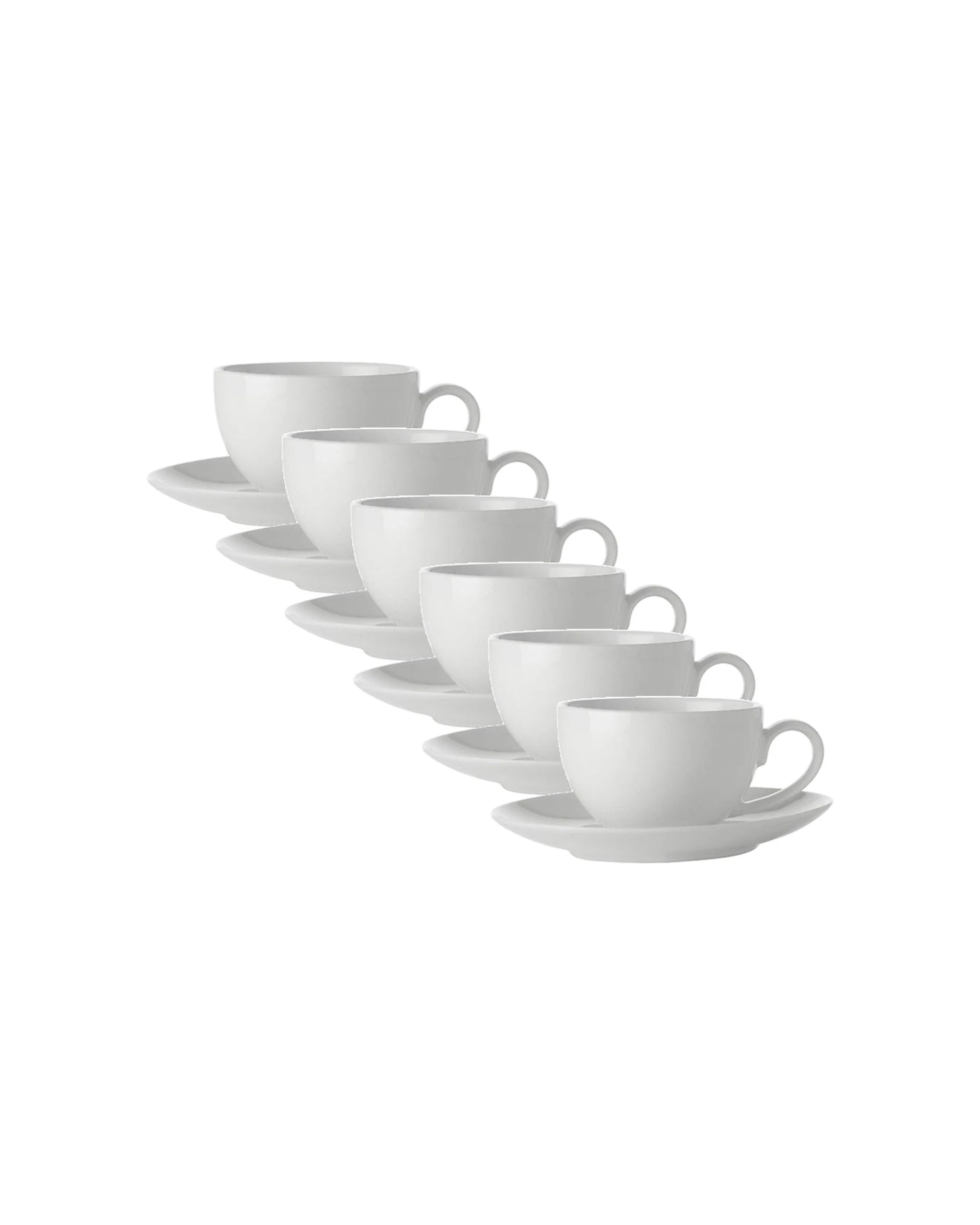 1 Maxwell & Williams 6x 90ml Basics Coupe Demi Cup & Saucer Set - White, 1 of 3