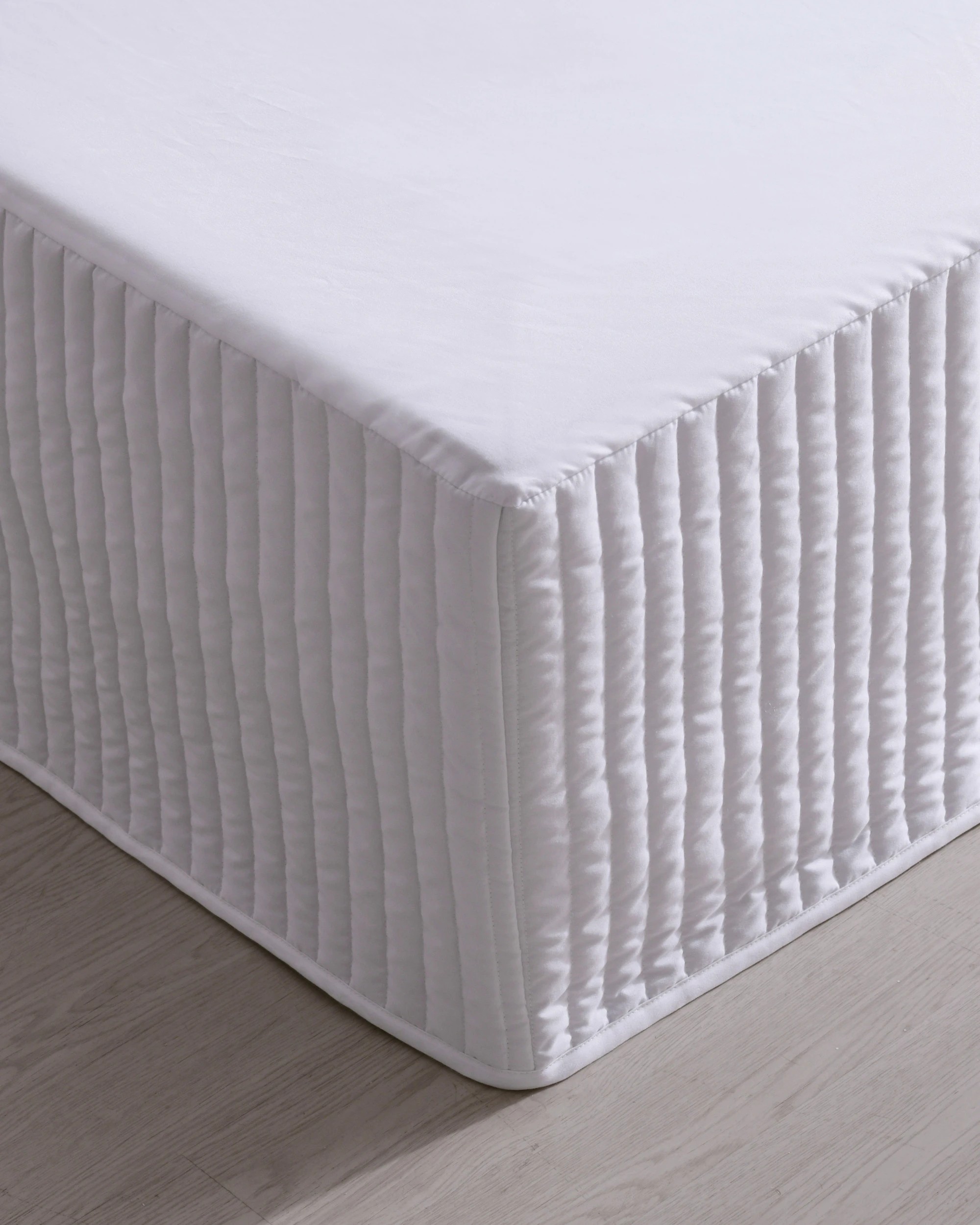 1 Dreamaker Quilted Valance - King Bed - White, 1 of 4