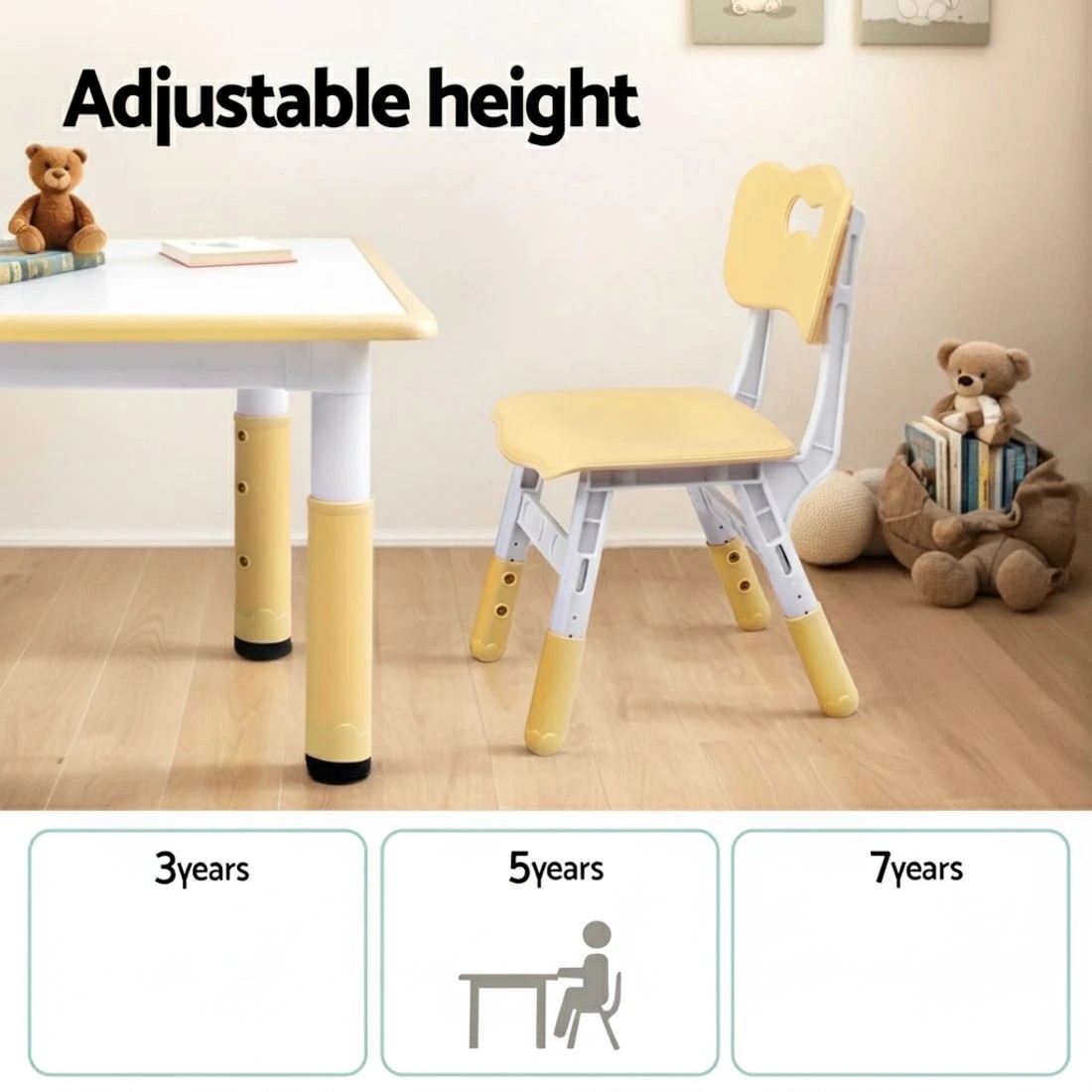 5 1 Keezi Kids Table and 4 Chairs Set Graffiti - Multi, 5 of 5