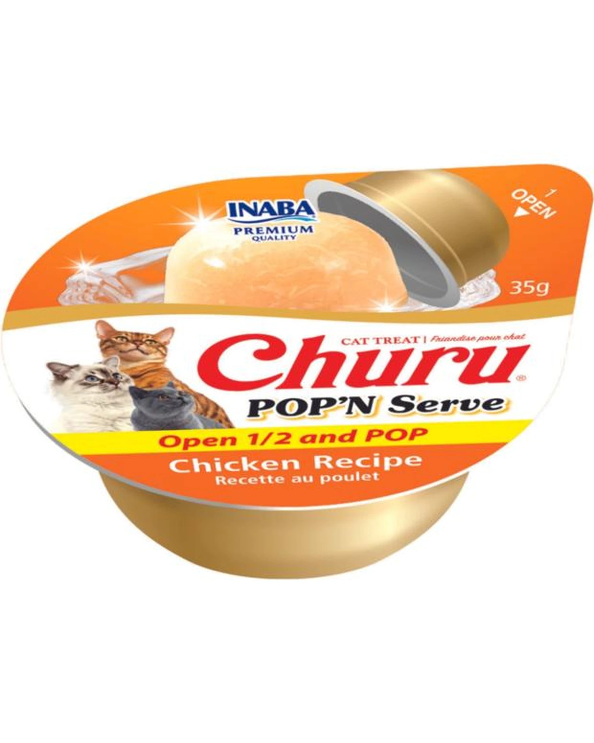 3 Inaba Churu Pop N Serve Lickable Cat Treats Chicken Recipe 4 x 70g, 3 of 3