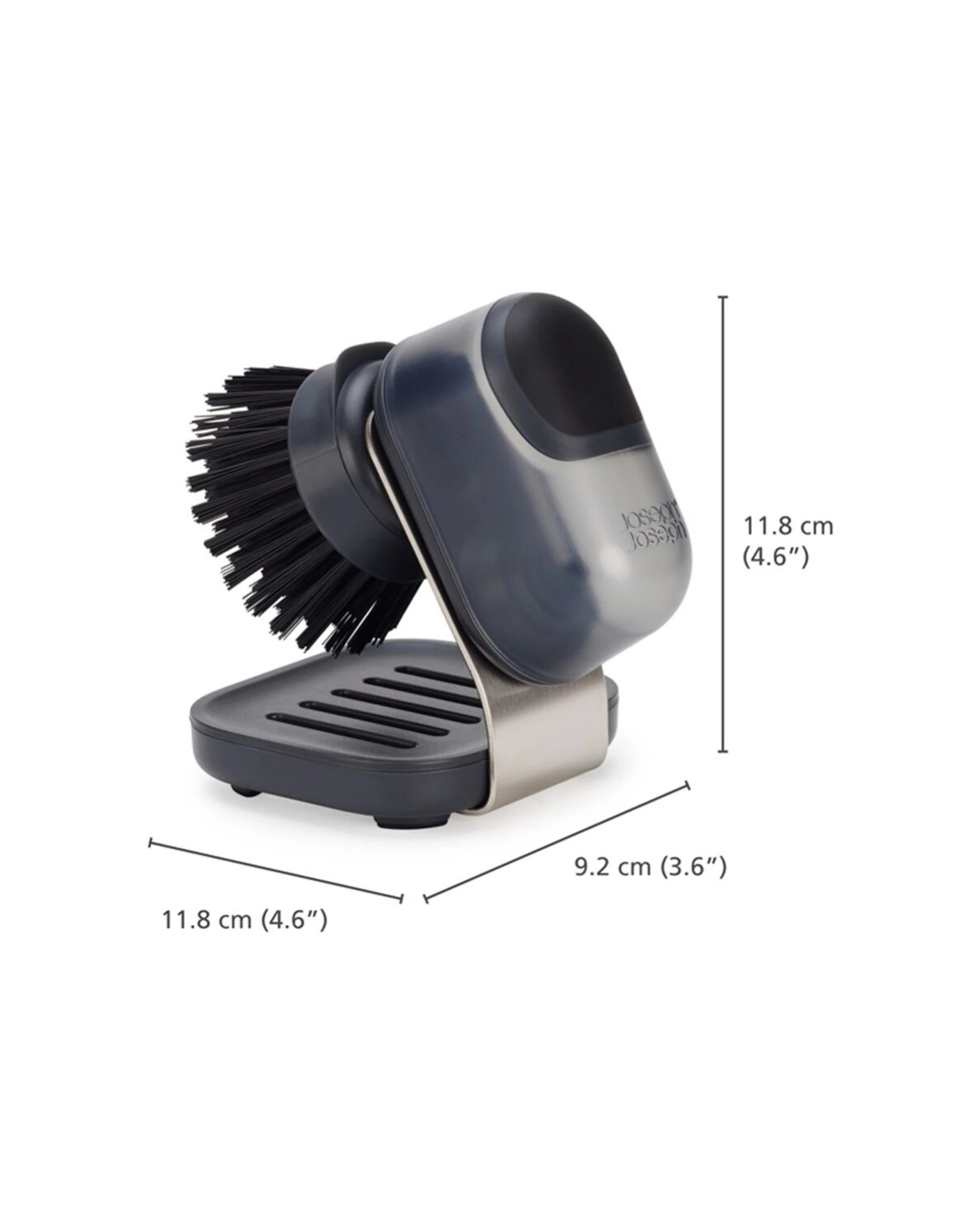4 Joseph Joseph SinkTech Soap Dispenser Palm Brush With Stand Refillable Soap Graphite - Clear, 4 of 7