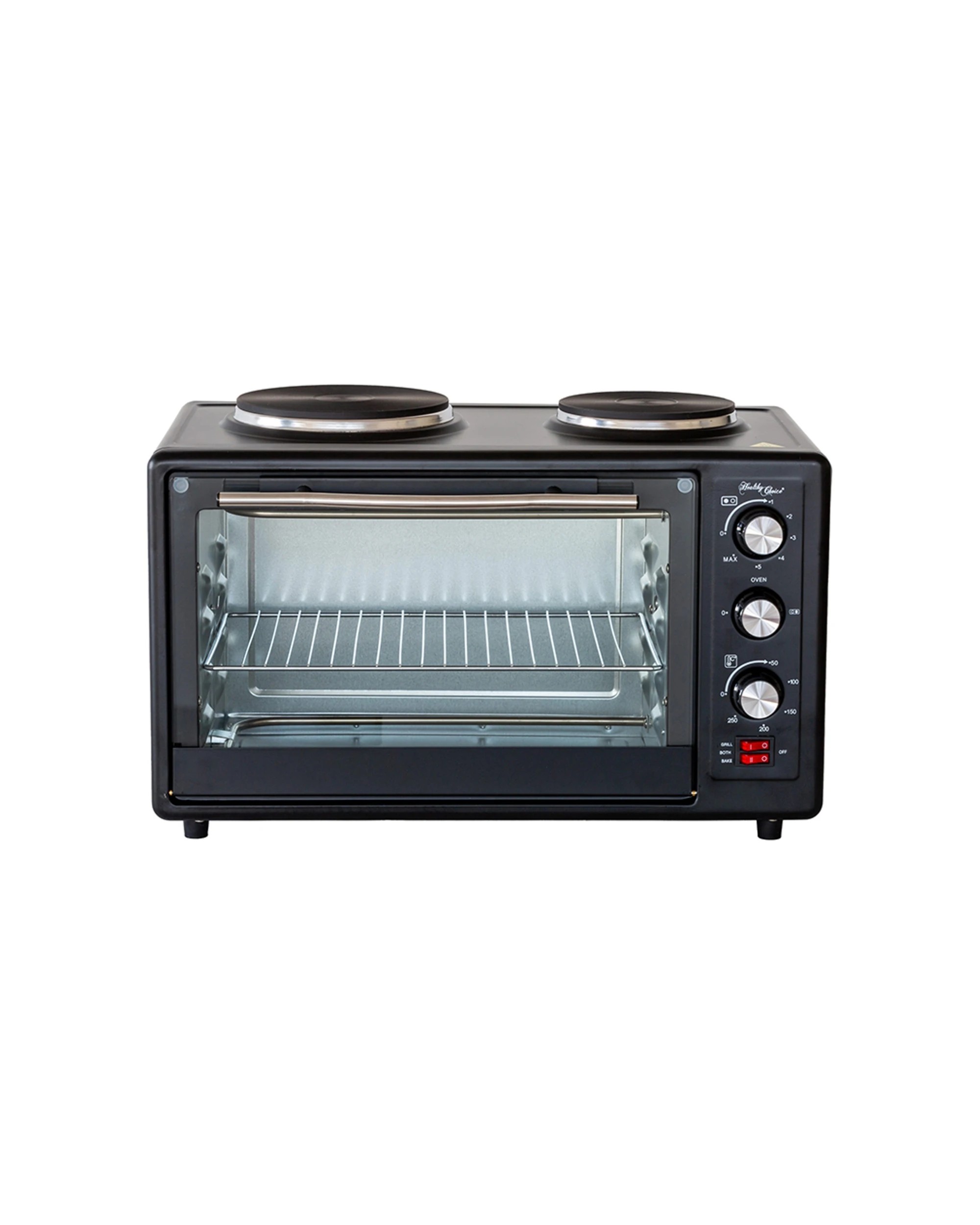 2 34l 1700w Portable Electric Rotisserie Grill/toaster Oven/dual Cooktop/hot Plate
 - Black, 2 of 7
