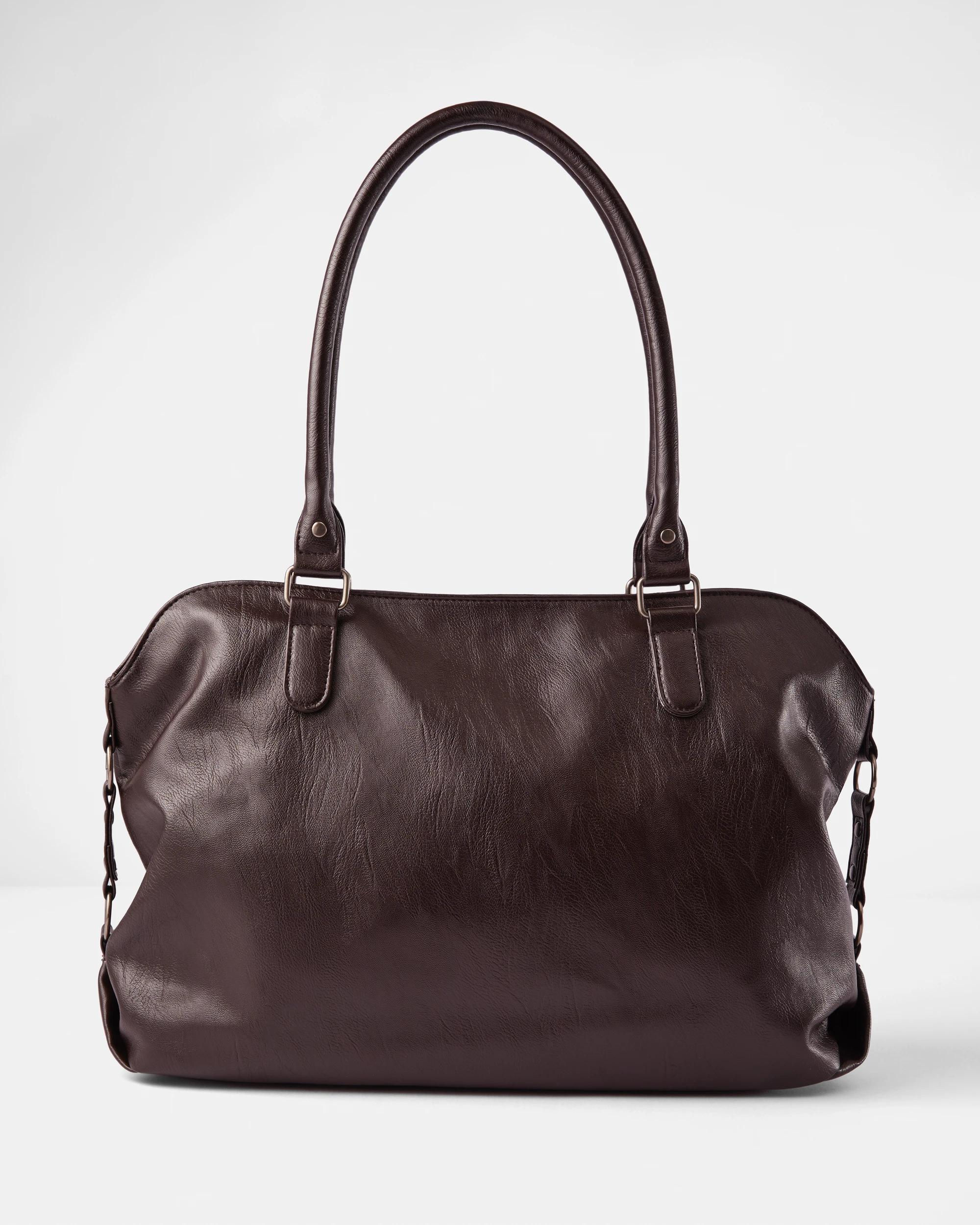 1 Boho Slouchy Tote Bag Deep Fudge, 1 of 6