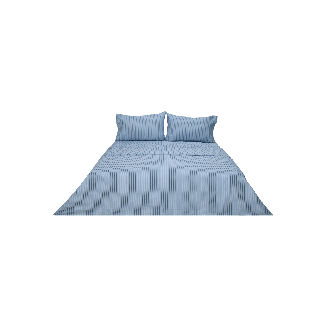 6 250 Thread Count Stripe Cotton Sheet Set - Double Bed, Blue, 6 of 7
