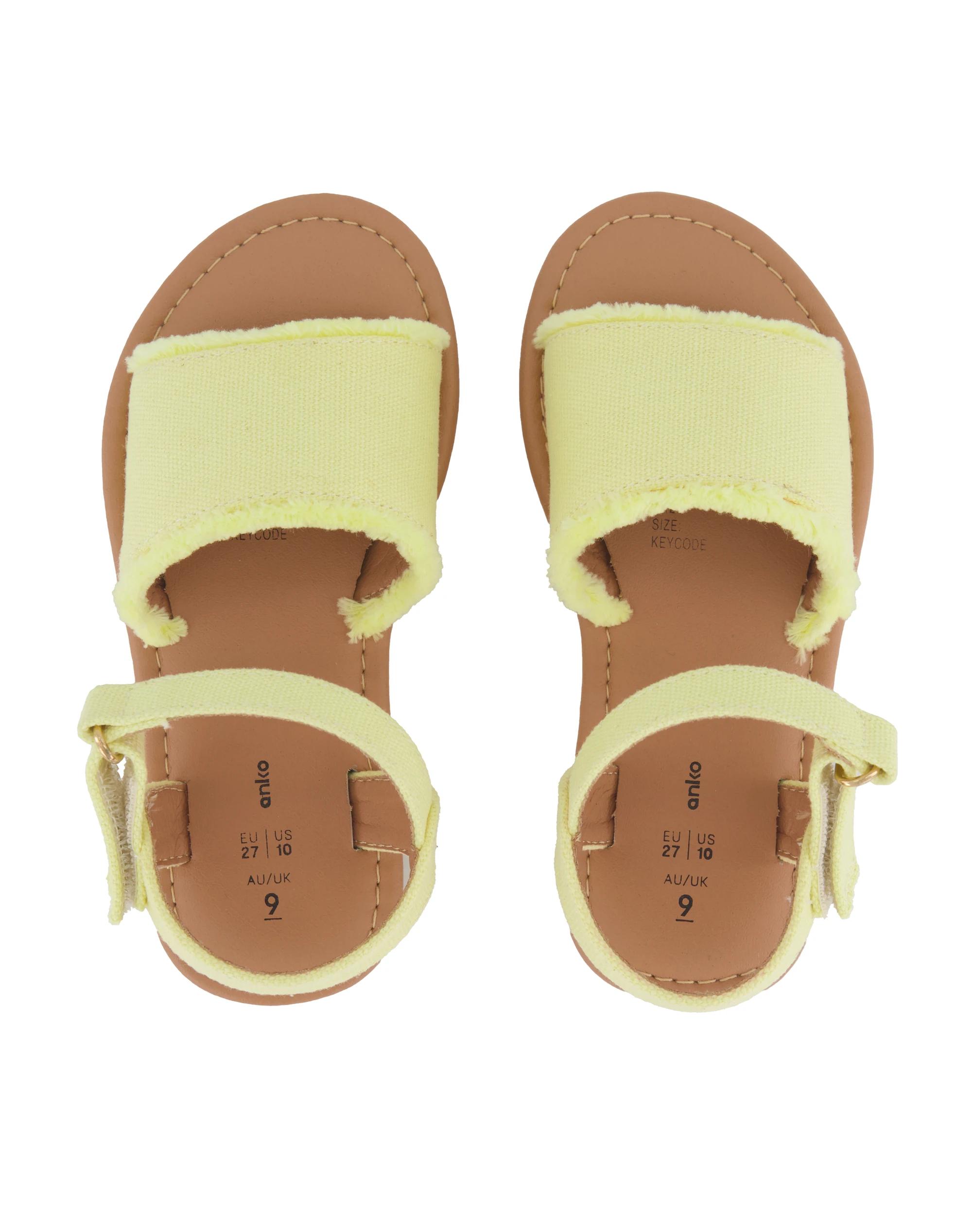 3 Junior Canvas Sandals Lemon, 3 of 4