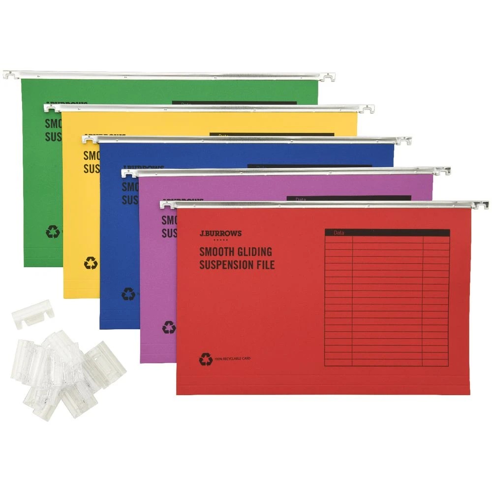 2 J.Burrows Foolscap Suspension Files Assorted 25 Pack, 2 of 3