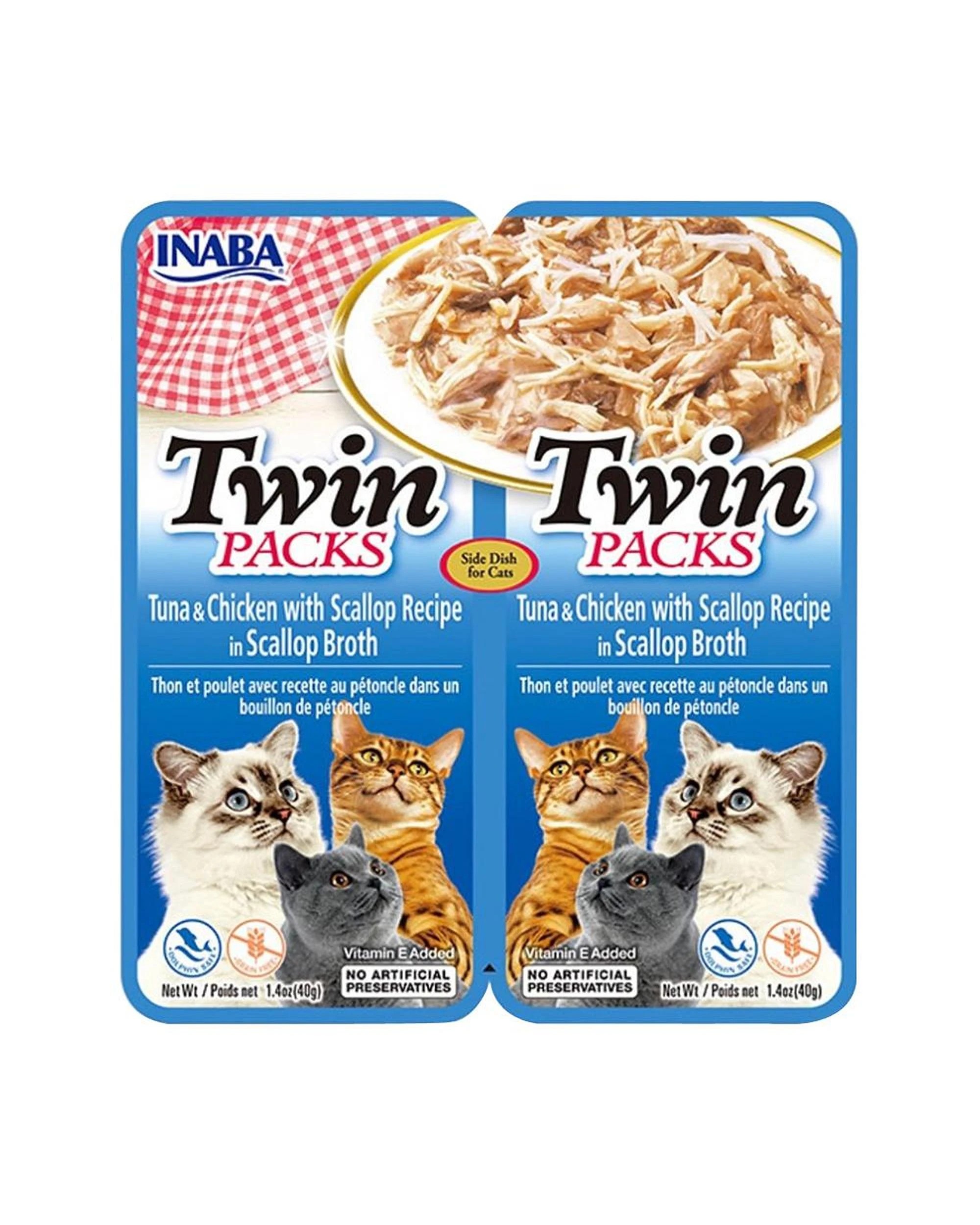1 Inaba Twin Packs Pet Cat Food Tuna & Chicken Recipe in Scallop Broth 80g x 6, 1 of 2