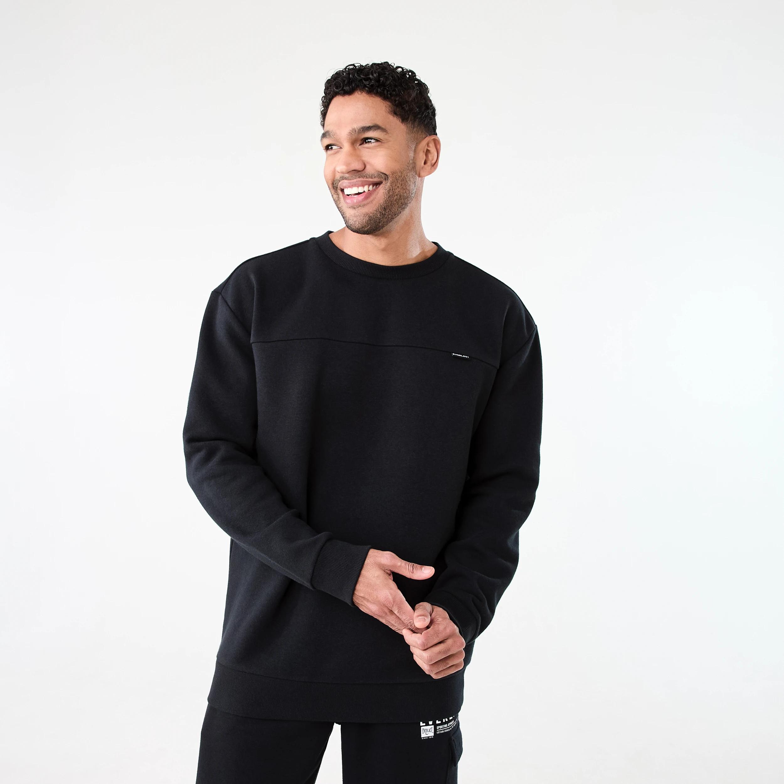 1 Everlast Mens Street Crew Neck Sweatshirt Black, 1 of 6