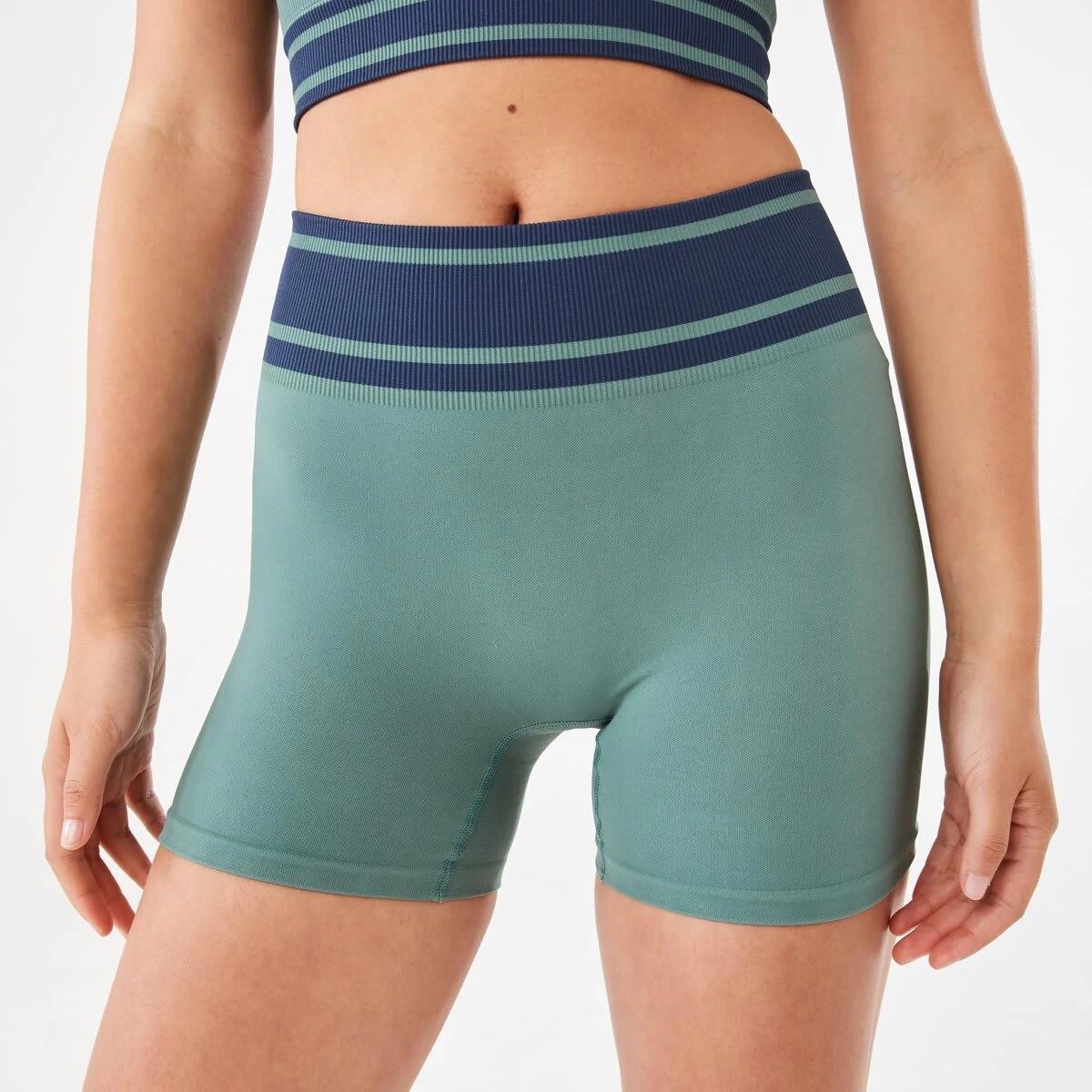 1 Active Womens Seamfree Tipping Bike Shorts Green Jet, 1 of 6