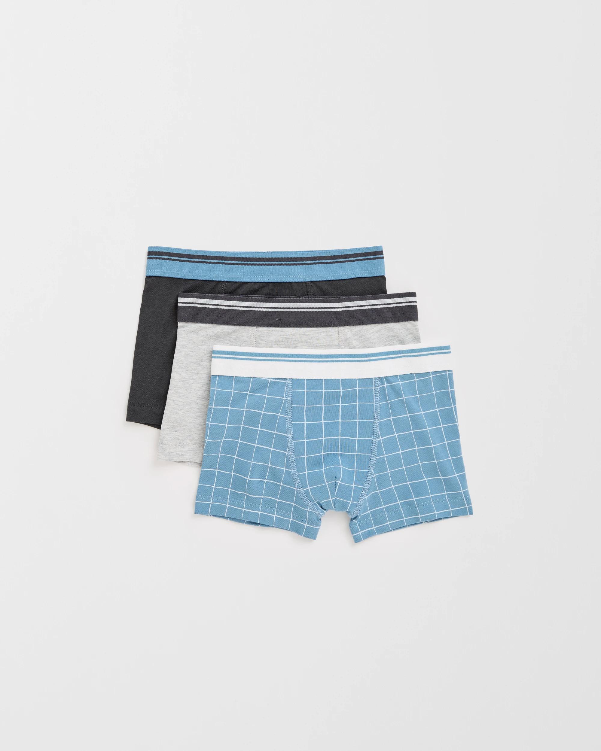 1 Maxx Bamboo 3 Pack Older Boys Hang Trunks GRID, 1 of 1