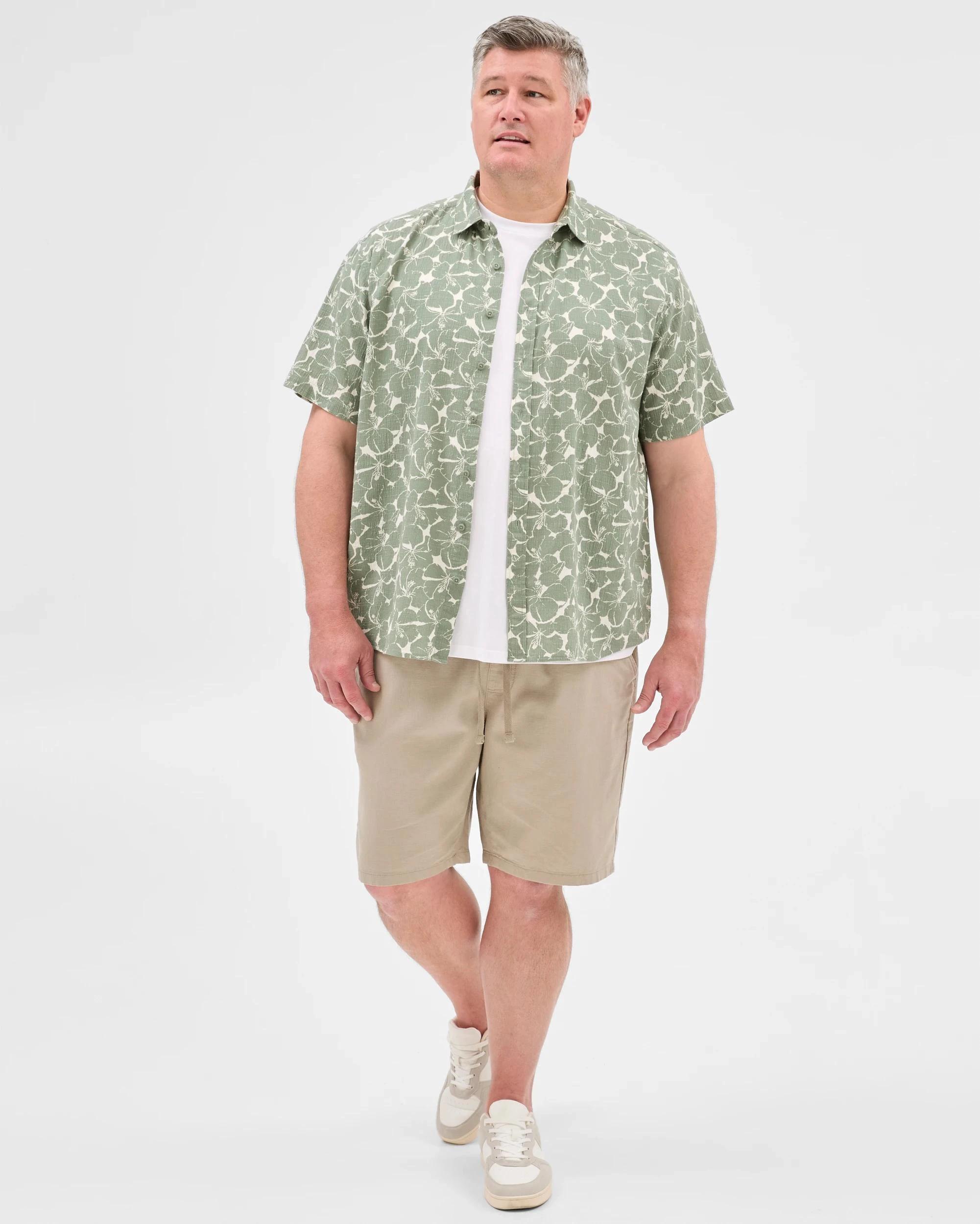 1 Target Plus Size Australian Cotton Crinkle Print Shirt TEAL, 1 of 6