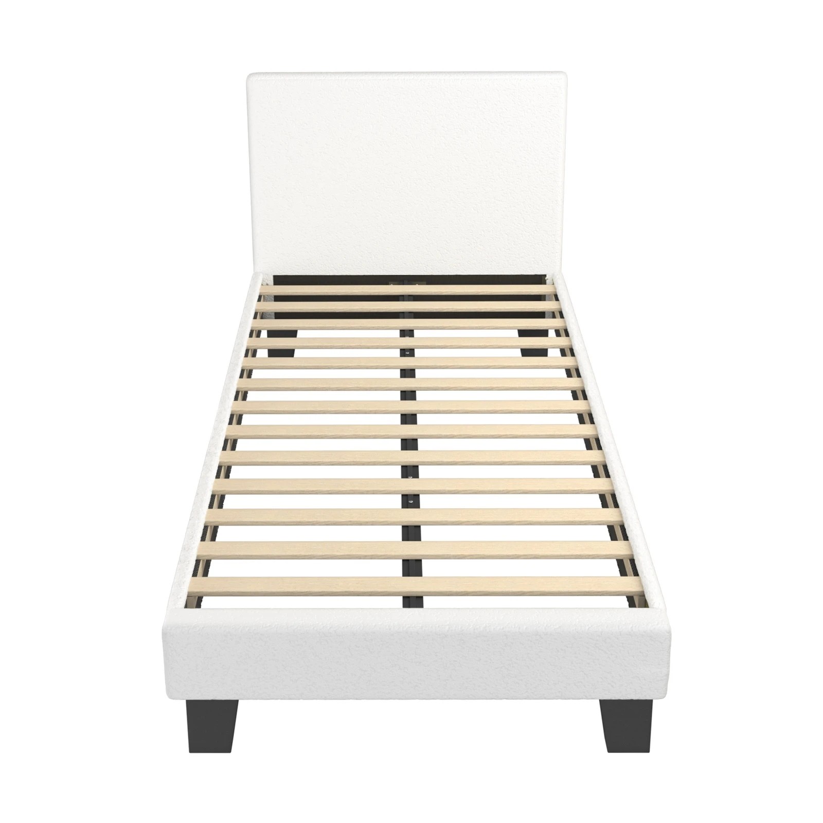 8 Oikiture Bed Frame King Single Size Boucle - White, 8 of 10