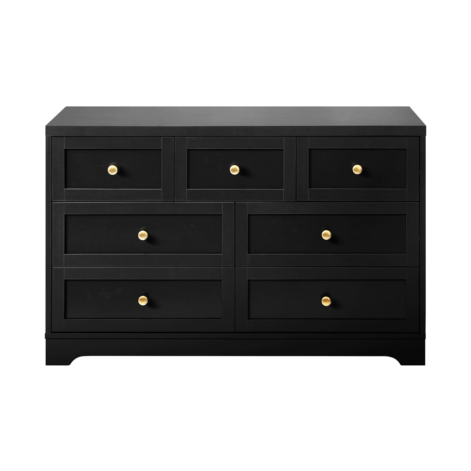 7 Oikiture 7 Chest of Drawers Lowboy Dresser Table Storage Cabinet - Black, 7 of 9