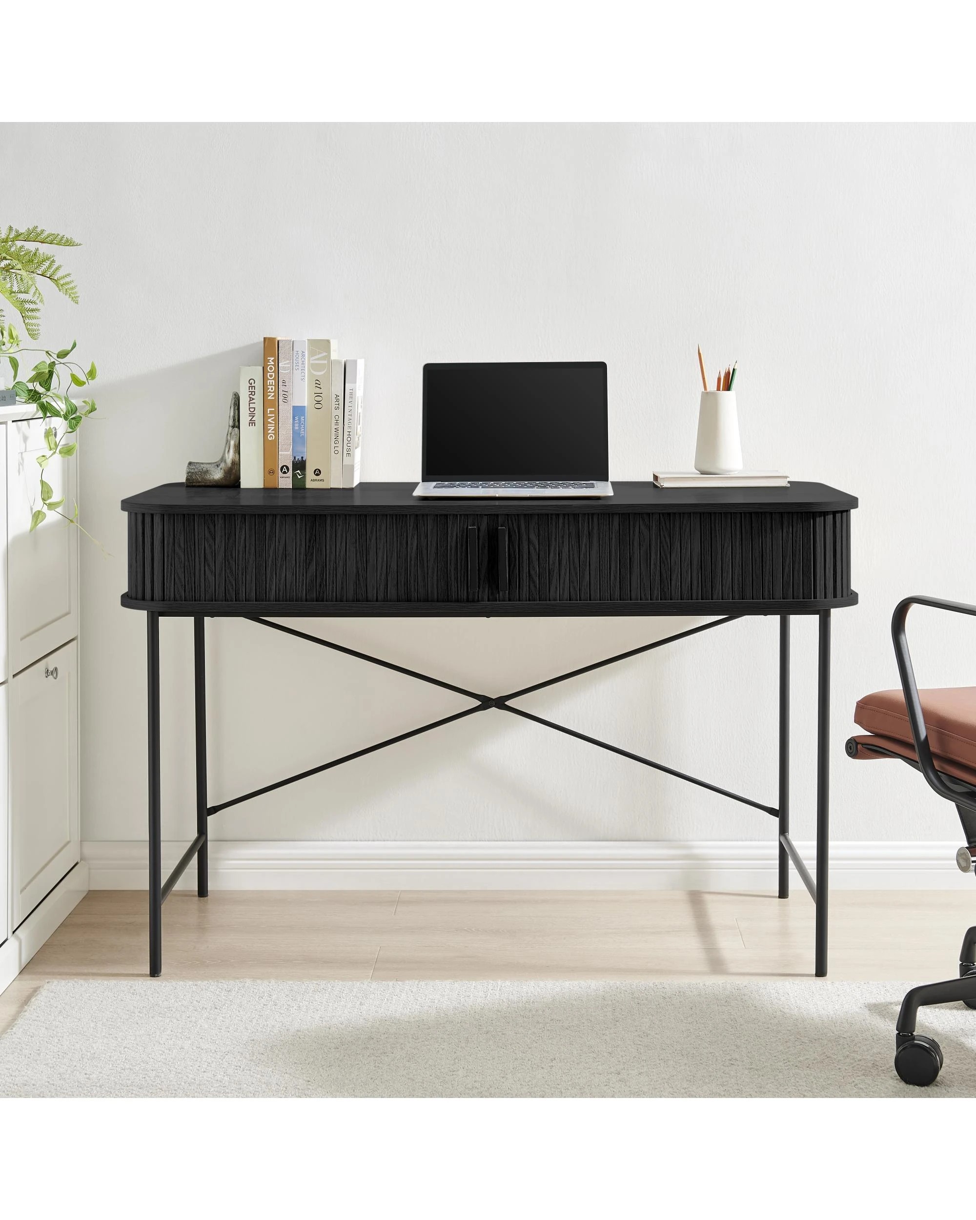2 Kodu Desk Study Table 2 Doors 120W - Black, 2 of 9