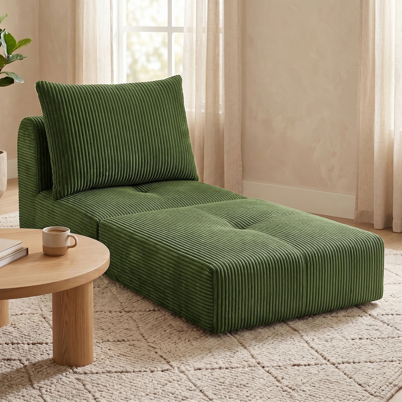 4 Advwin Stackable Sofa Lounger 2-in-1 Convertible Lounger Chair - Green, 4 of 4
