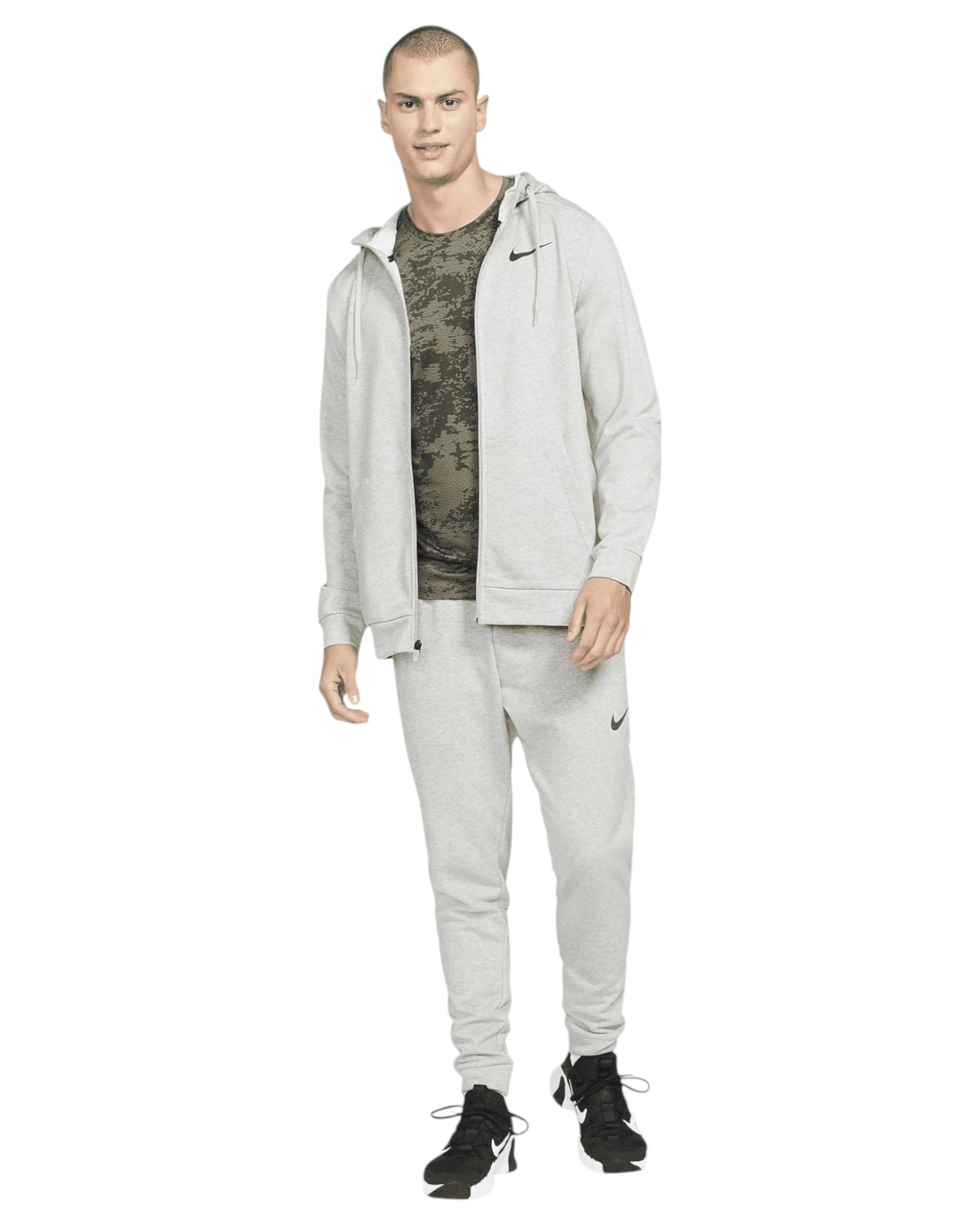 2 Nike Mens Dri-FIT Taper Fitness Fleece Trousers Grey Trackies Grey, 2 of 6