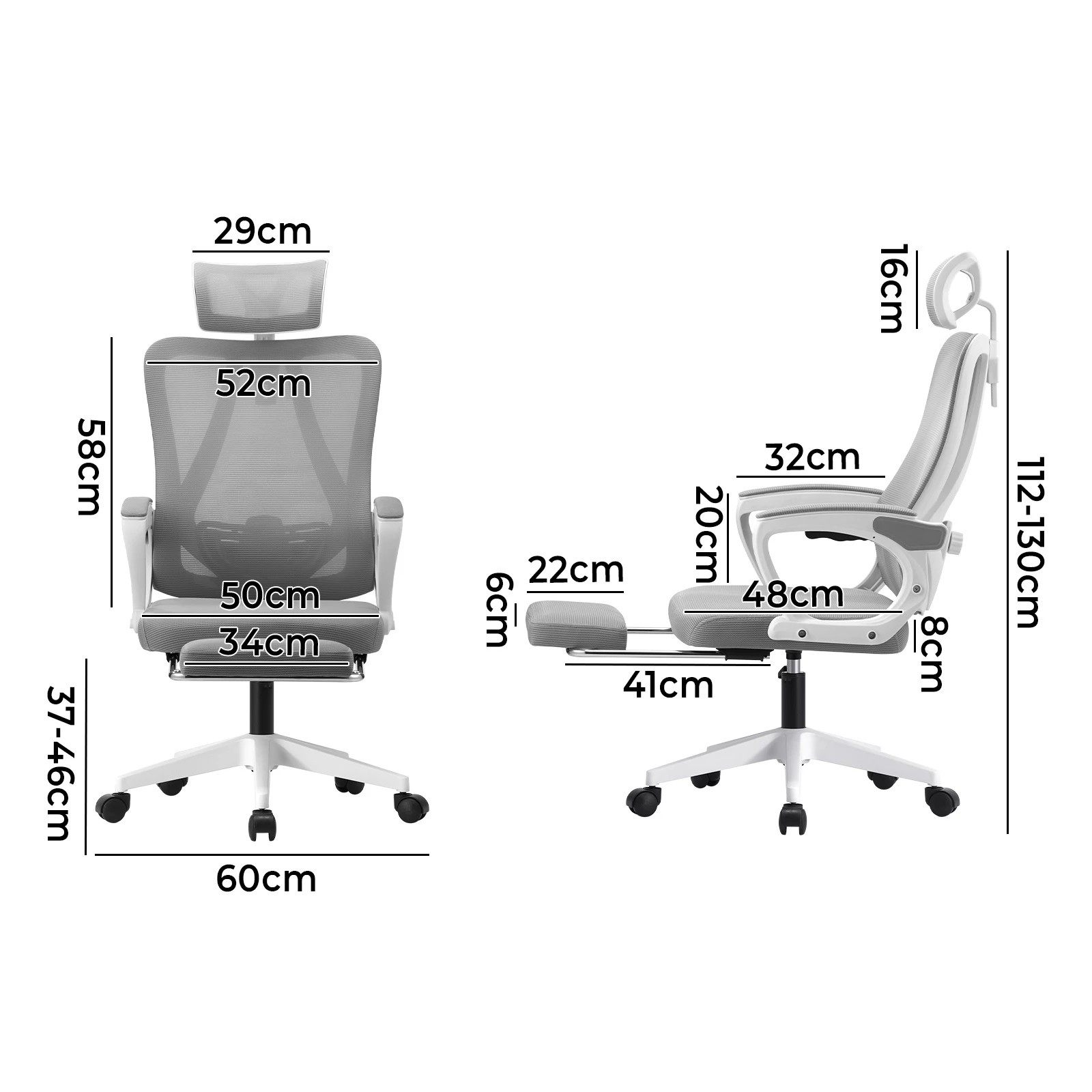 4 Oikiture Mesh Office Chair Footrest
 - White, 4 of 10