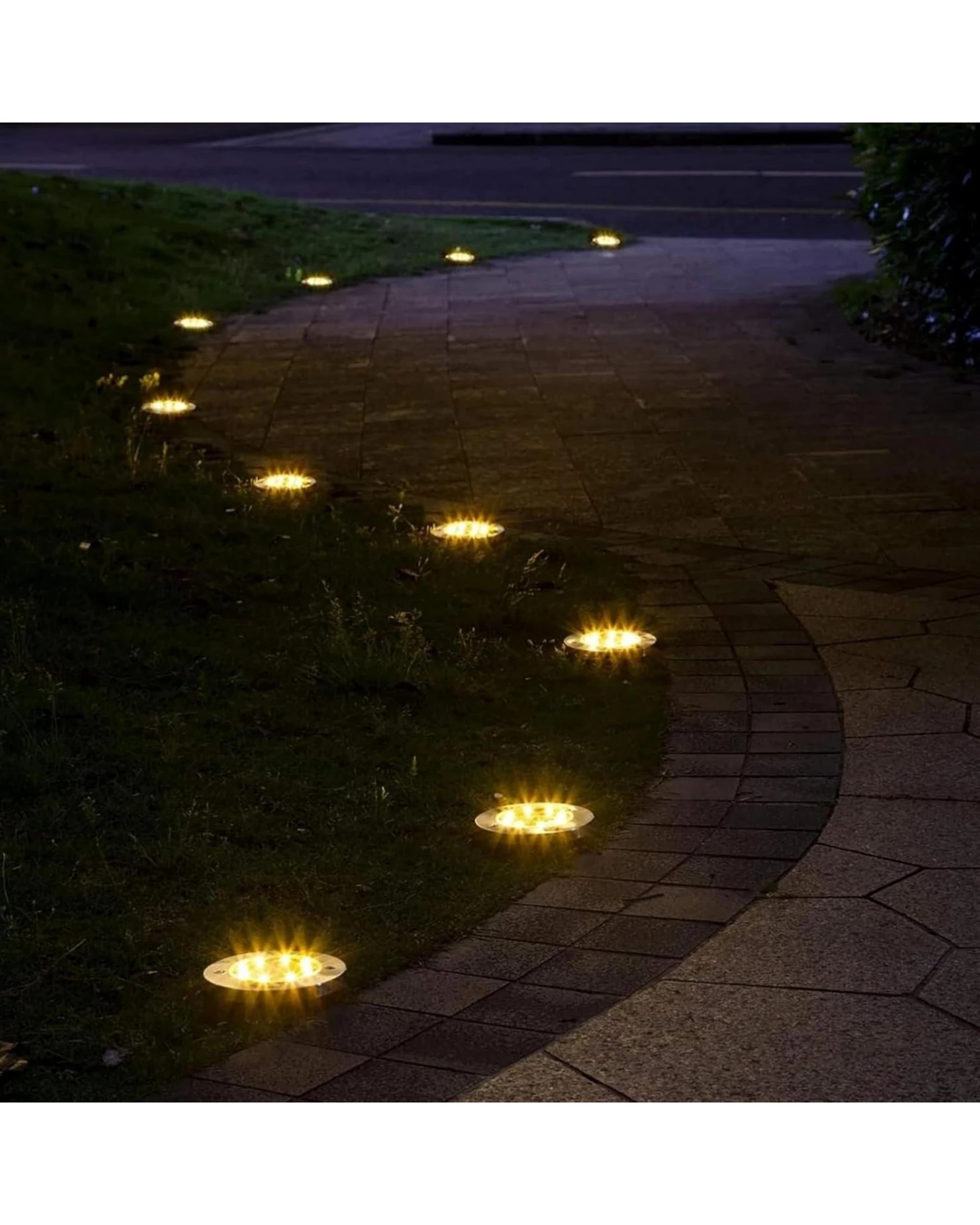 6 Advwin Solar Garden Lights 24 Pack Waterproof Disk, 6 of 6