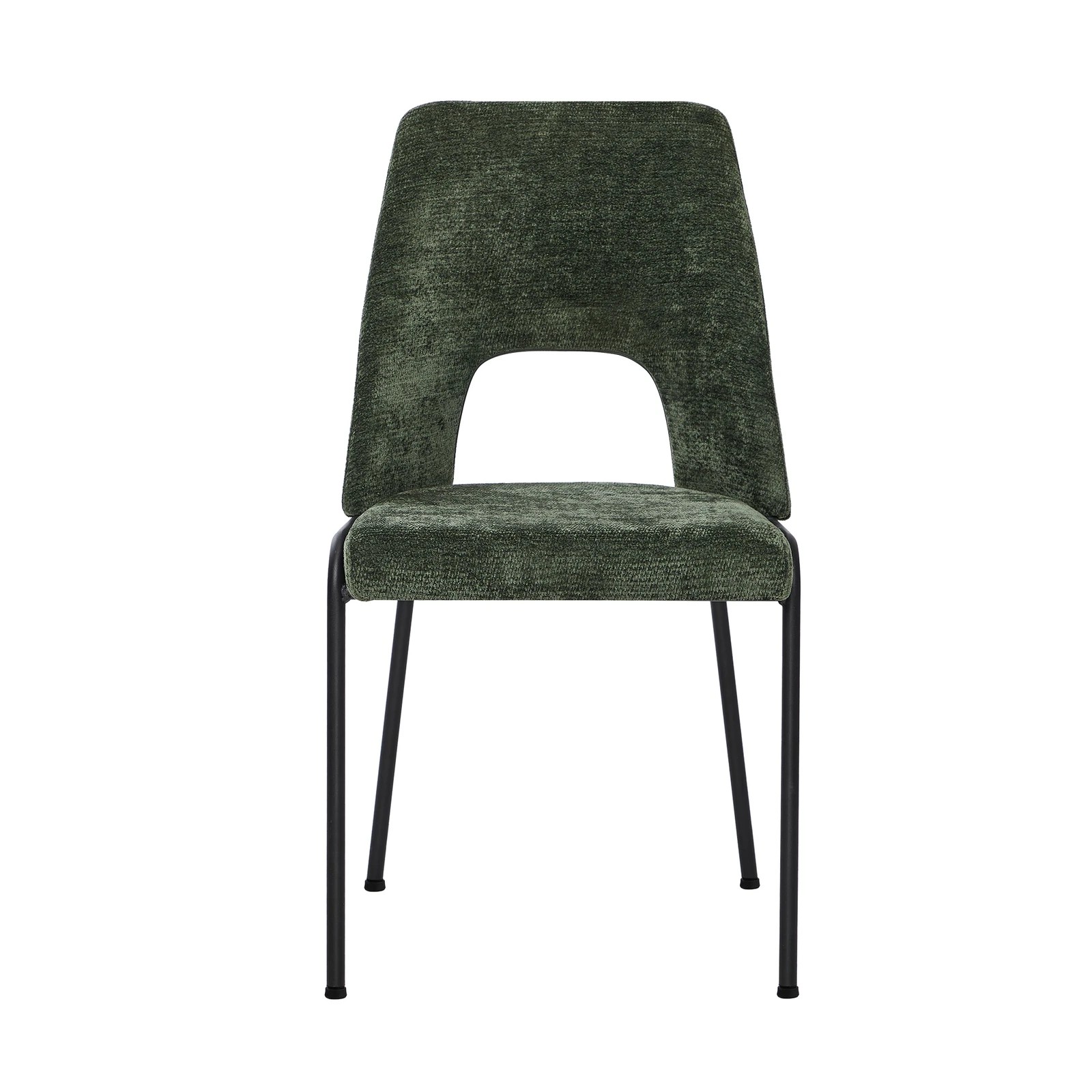 7 Oikiture 2x Dining Chairs Chenille Fabric Kitchen Side Chair - Green, 7 of 9