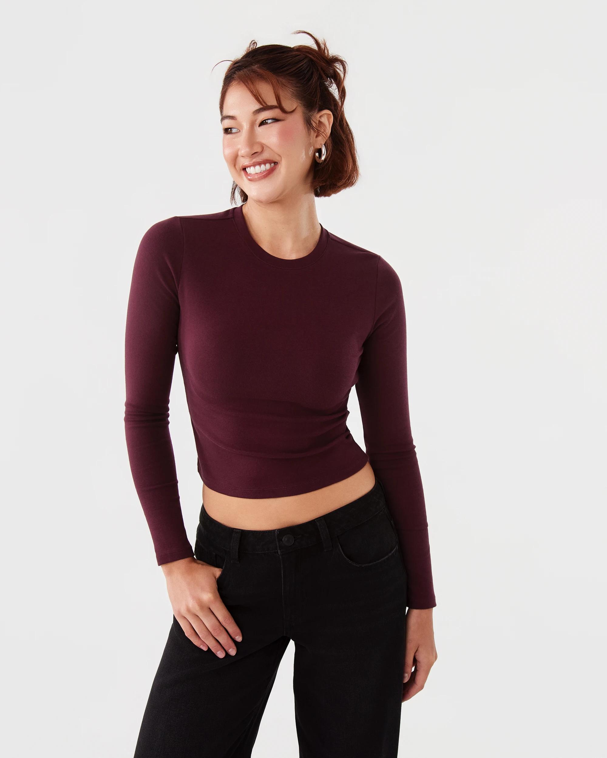 1 Long Sleeve Neat Fit T-shirt Red Royale, 1 of 6