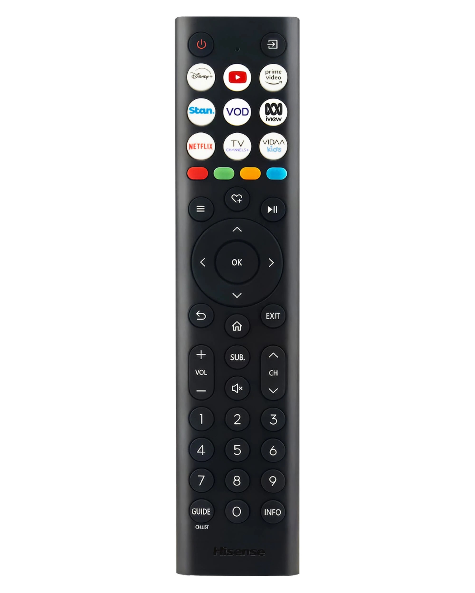 1 Hisense EN2R38H Genuine Original TV Remote Control - Black, 1 of 7
