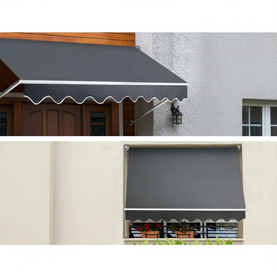 5 Instahut Window Fixed Pivot Arm Awning Outdoor Blinds Retractable Canopy 3.1X2.1M - Grey, 5 of 6