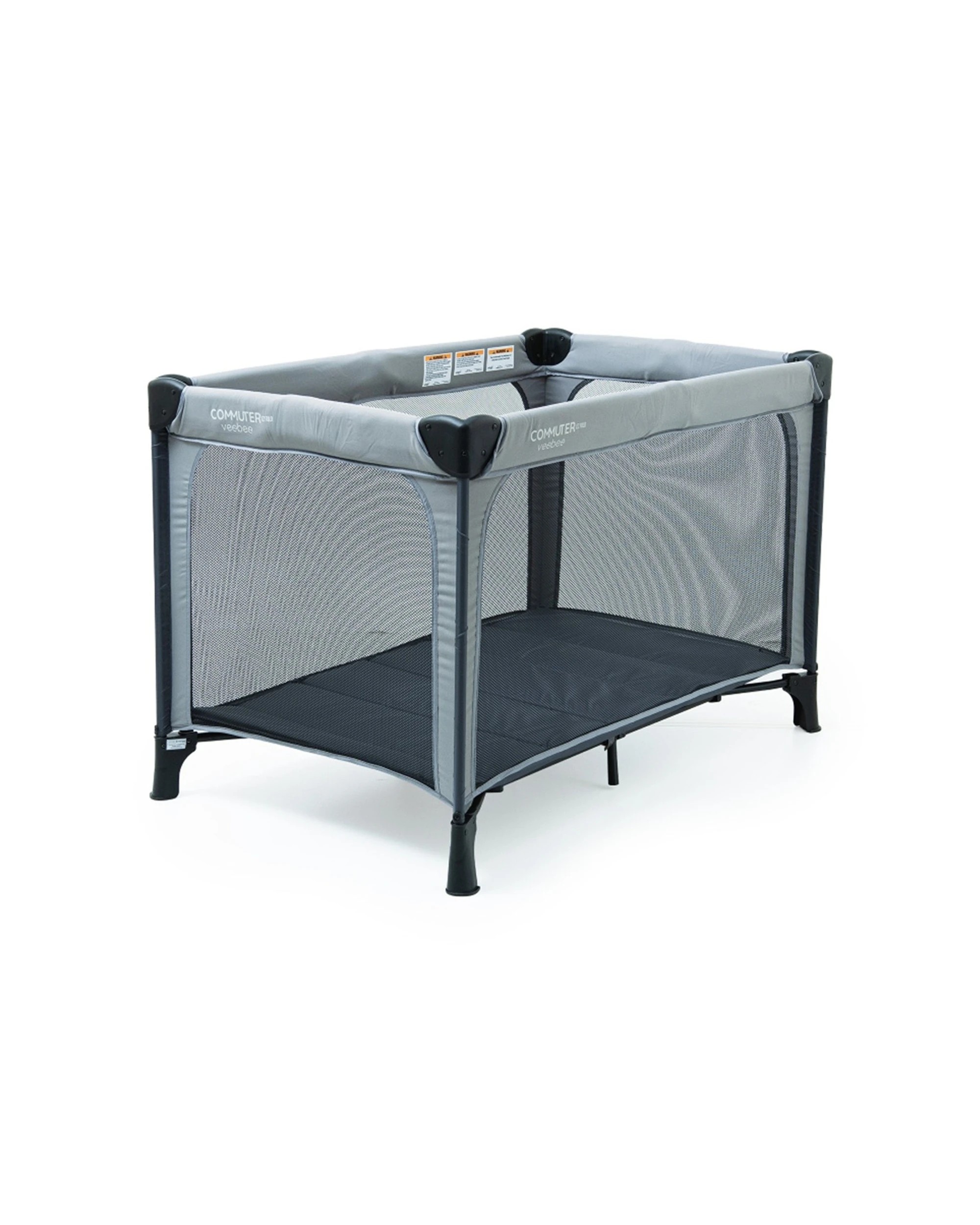 1 VeeBee EZ Fold Commuter Baby Portacot With Carry Bag 700x1120mm Mattress - Grey, 1 of 7