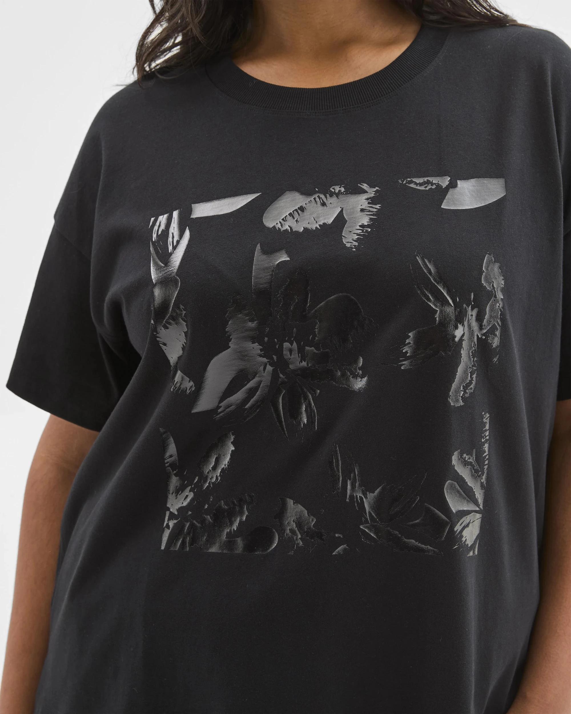 2 Target Plus Size Australian Cotton Graphic Split Hem T-Shirt BLACK PRINT, 2 of 5