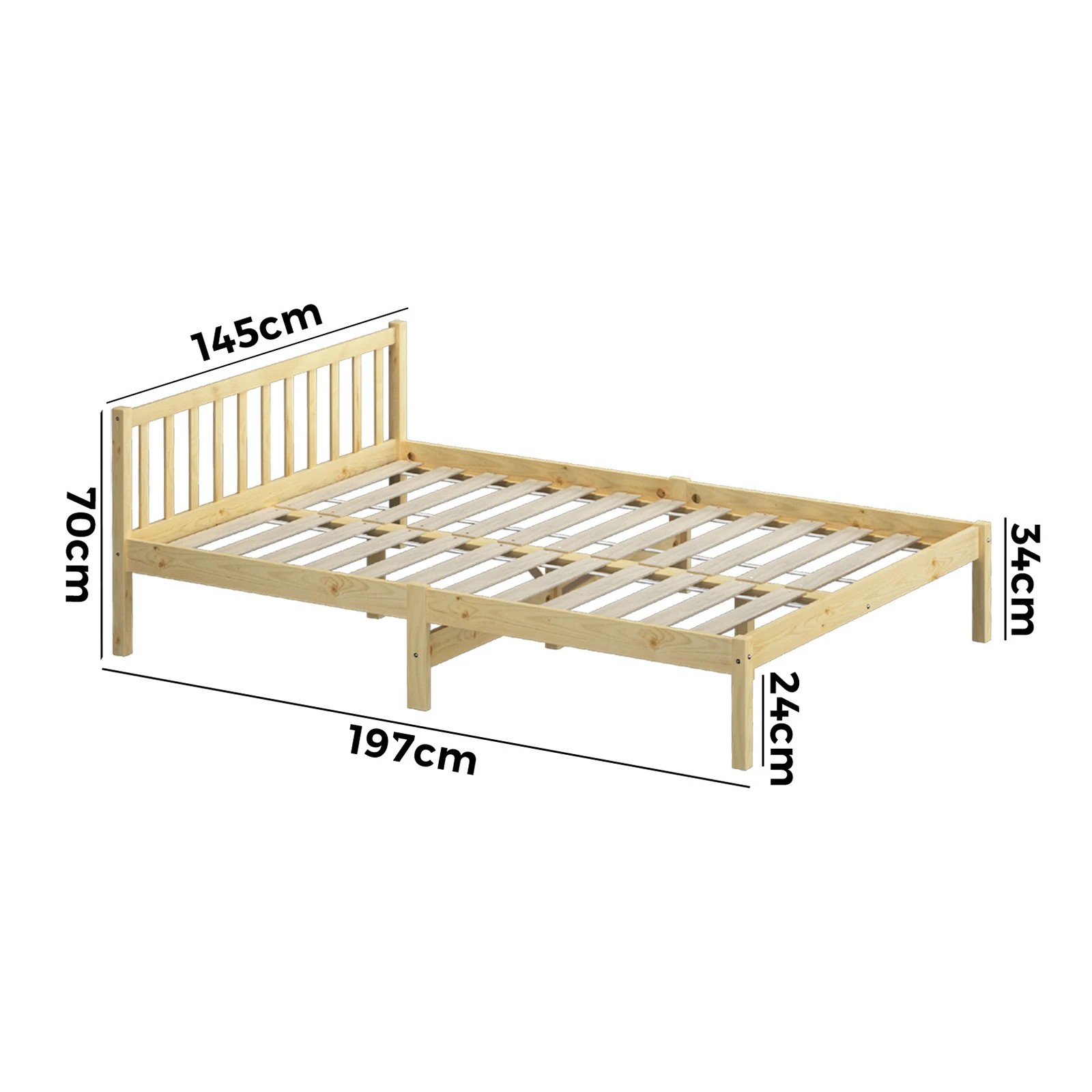 10 Oikiture Bed Frame Double Size Wooden Timber Platform Bedroom
 - Natural, 10 of 10