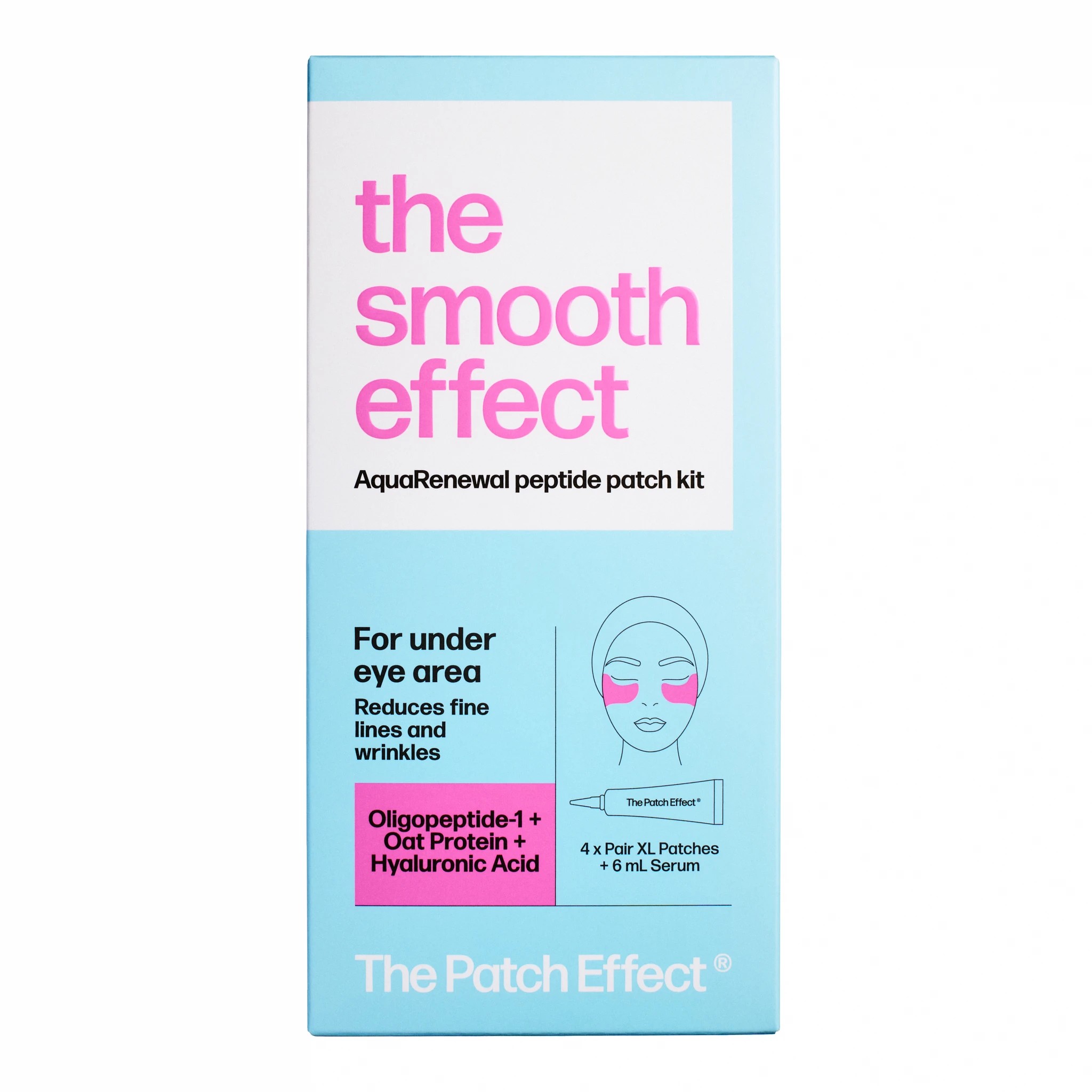 1 The Smooth Effect: The Patch Effect AquaRenewal Peptide Patch Kit for Under Eye Area - Oligopeptide-1, Oat Protein and Hyaluronic Acid, 1 of 3