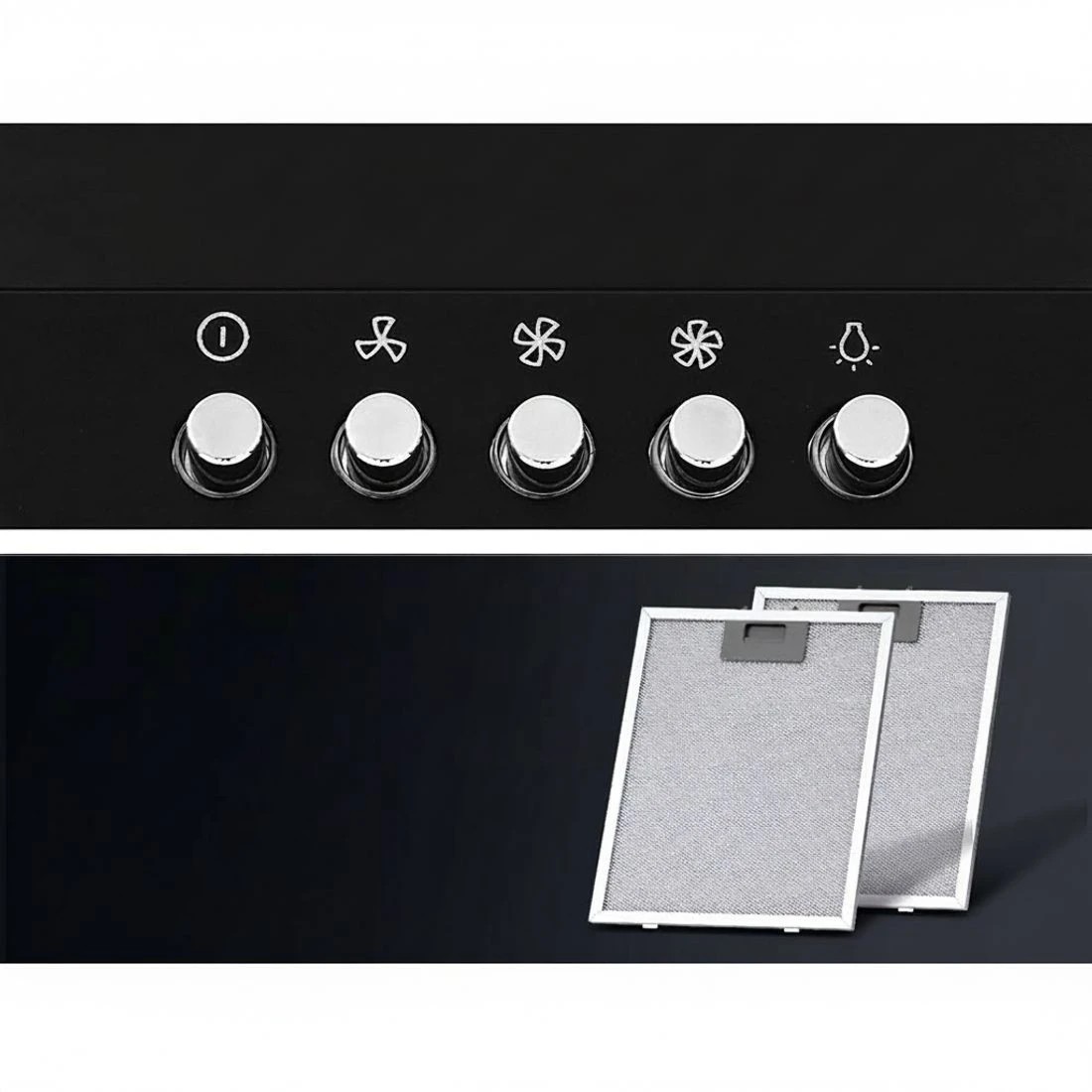 4 Devanti 900mm Range Hood 90cm Rangehood - Black, 4 of 9