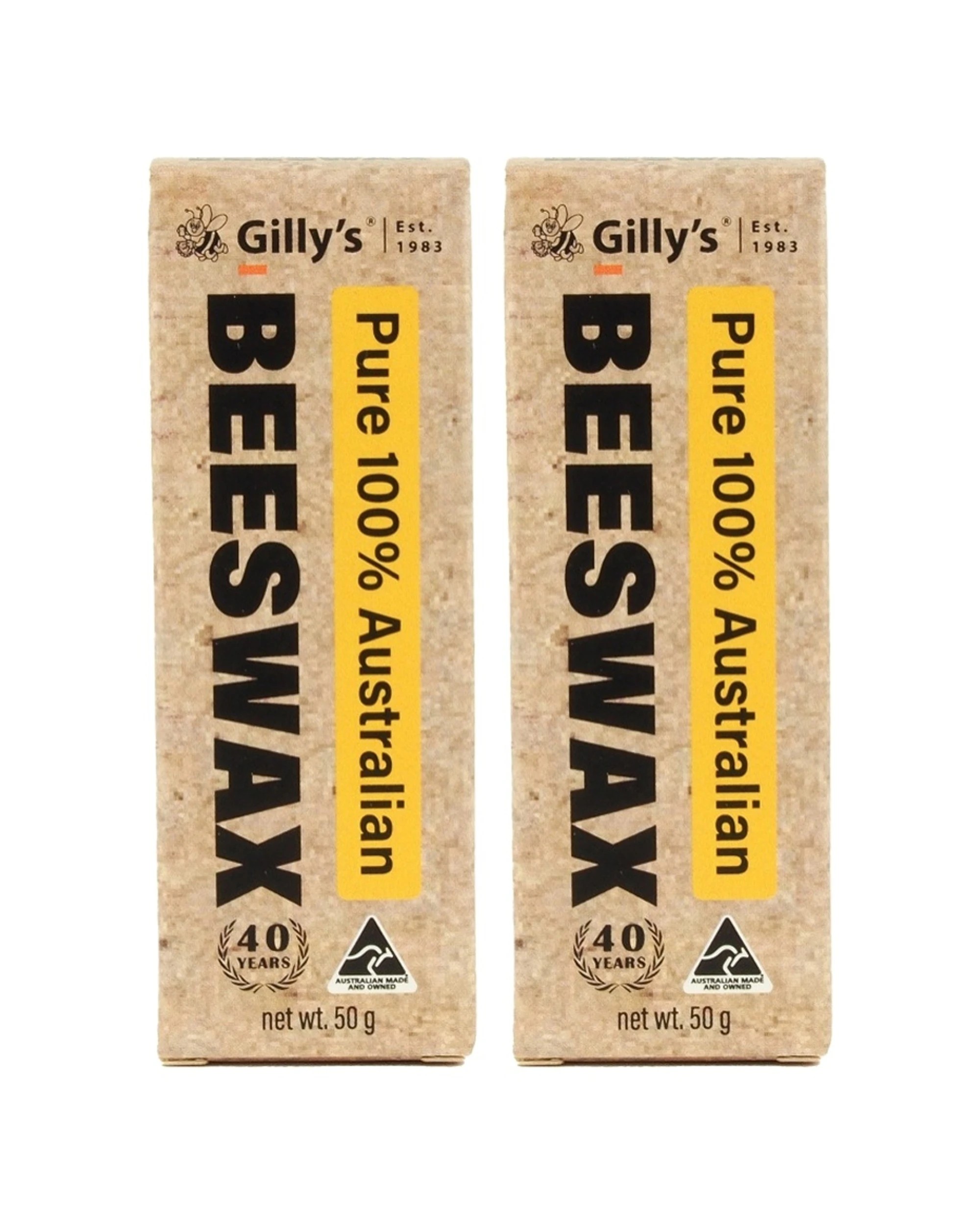 1 GILLYS 2PC Beeswax Pure Australian Block Wood And Shoe Polish 50g Pure Australian Beeswax - Beige, 1 of 6