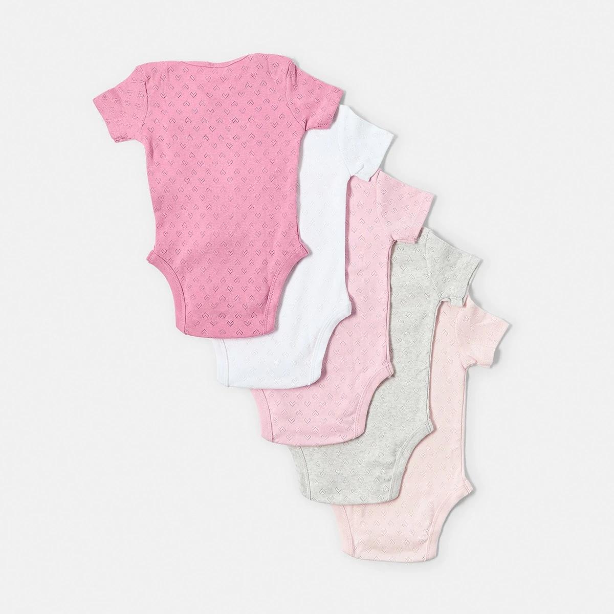2 5 Pack Bodysuits New Pink, 2 of 8