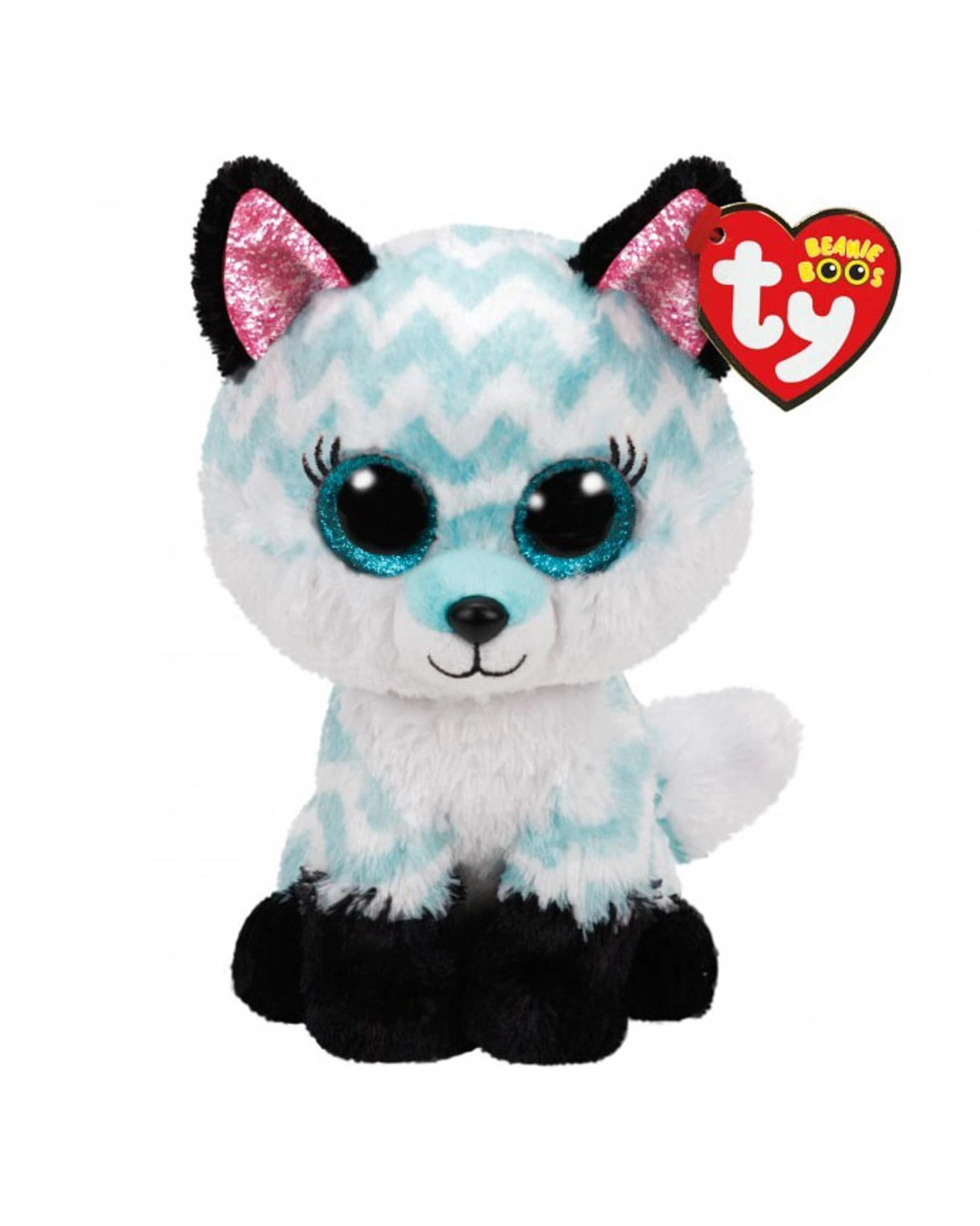 1 TY Beanie Boos Regular Atlas Fox Aqua Chevron, 1 of 1