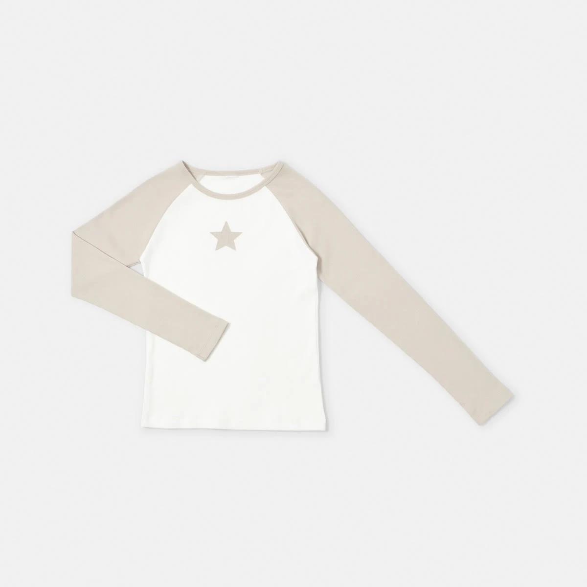 7 Long Sleeve Raglan T-shirt Bge Star, 7 of 8