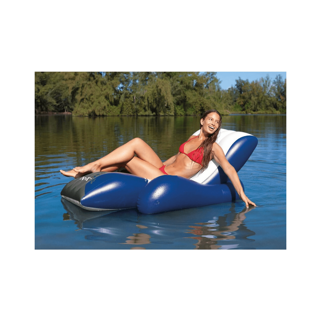 2 Intex 180cm Inflatable Floating Recliner Lounge Swimming Pool Float 15 Years Plus - Blue, 2 of 2
