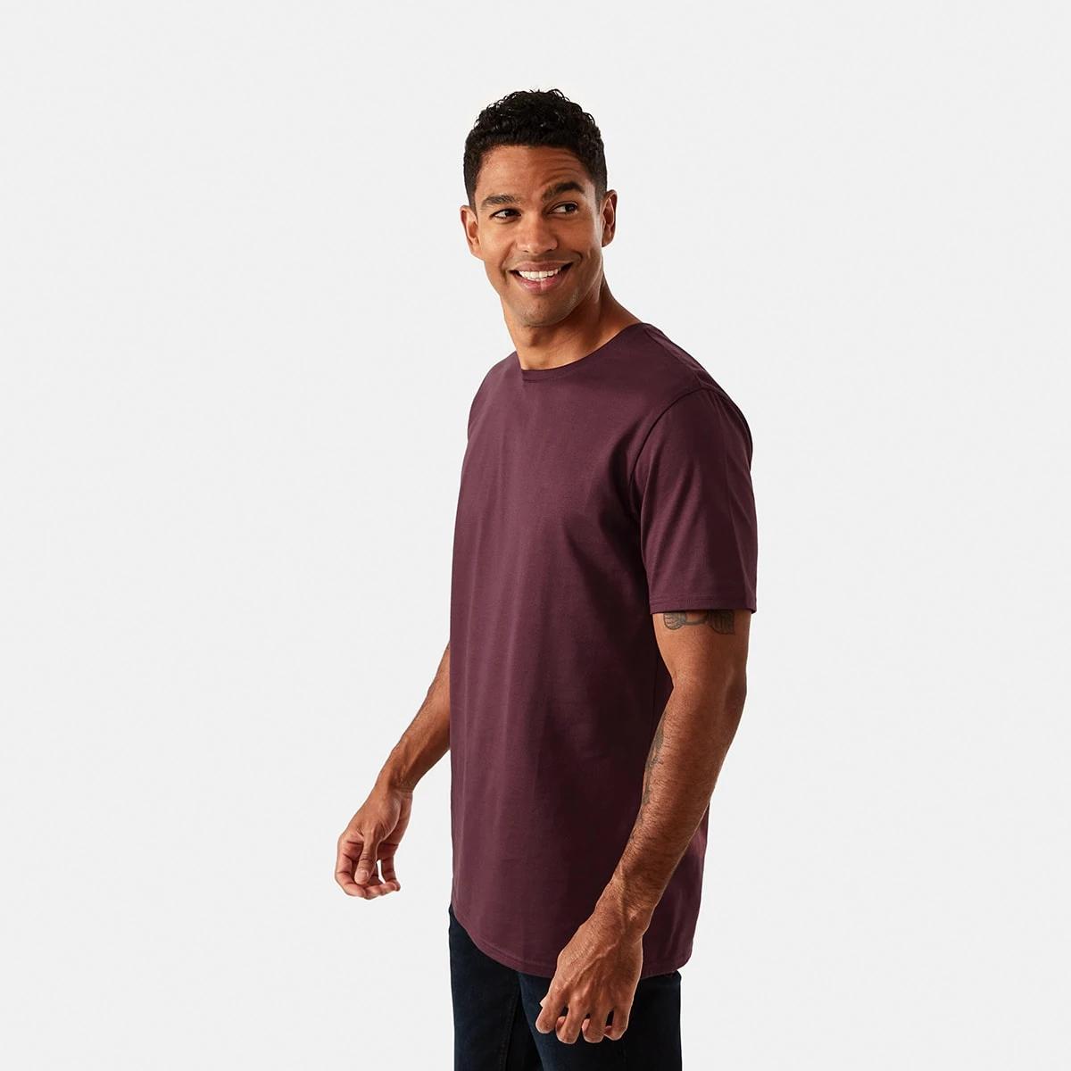 2 Australian Grown Cotton Crew Neck T-shirt Vnyrd Wine, 2 of 6