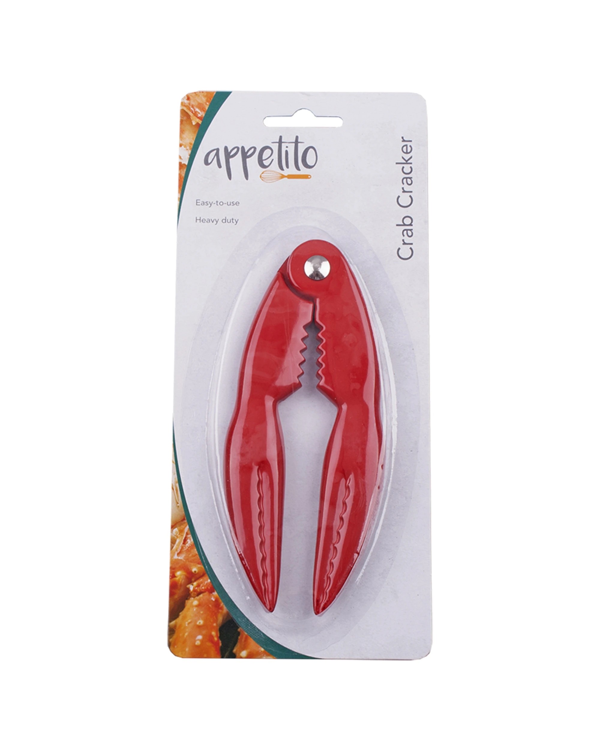 2 Appetito Crab Cracker - Aluminium Seafood Sheller, Red (Model 3249R) - Red, 2 of 3