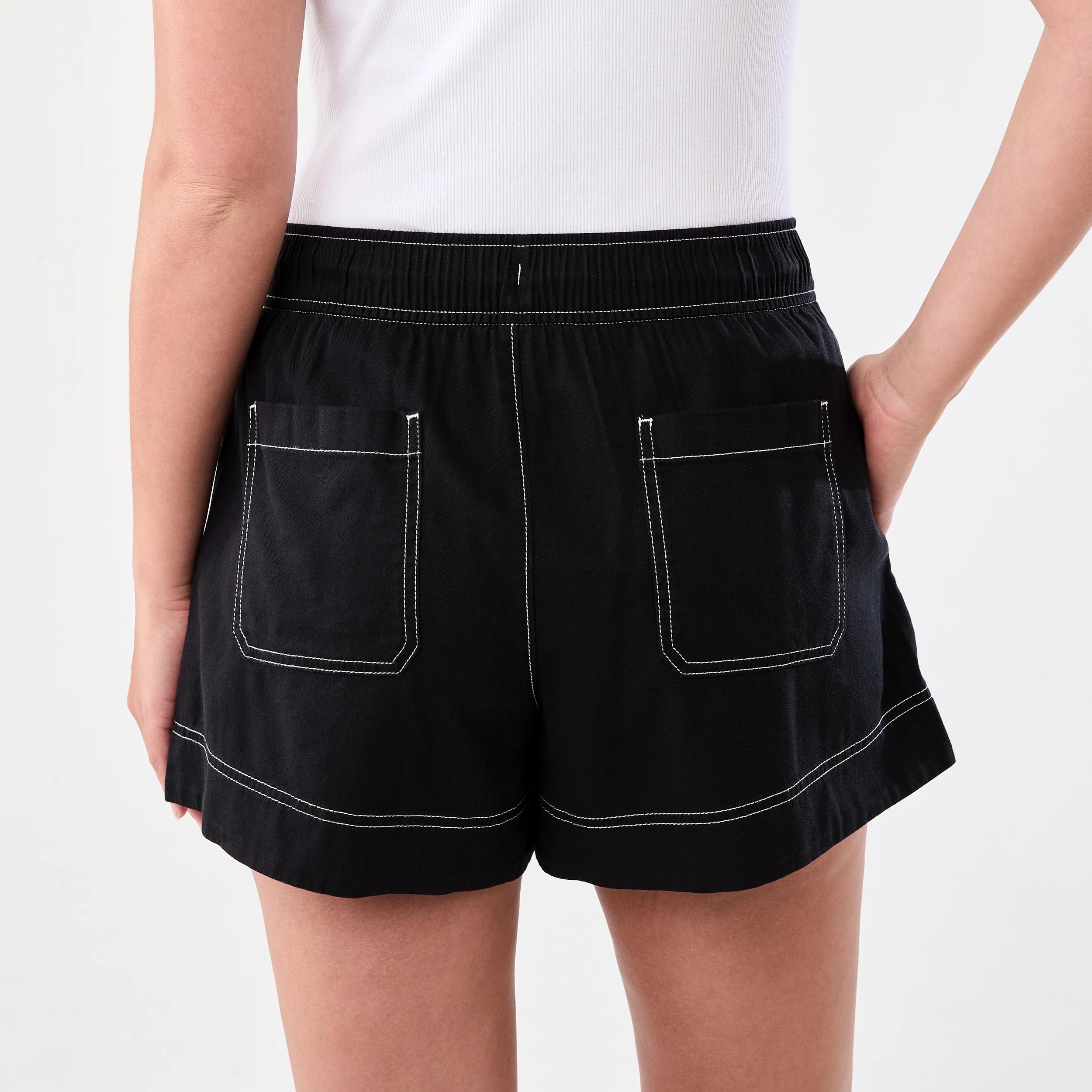 3 Seam Front Shorts Black, 3 of 8