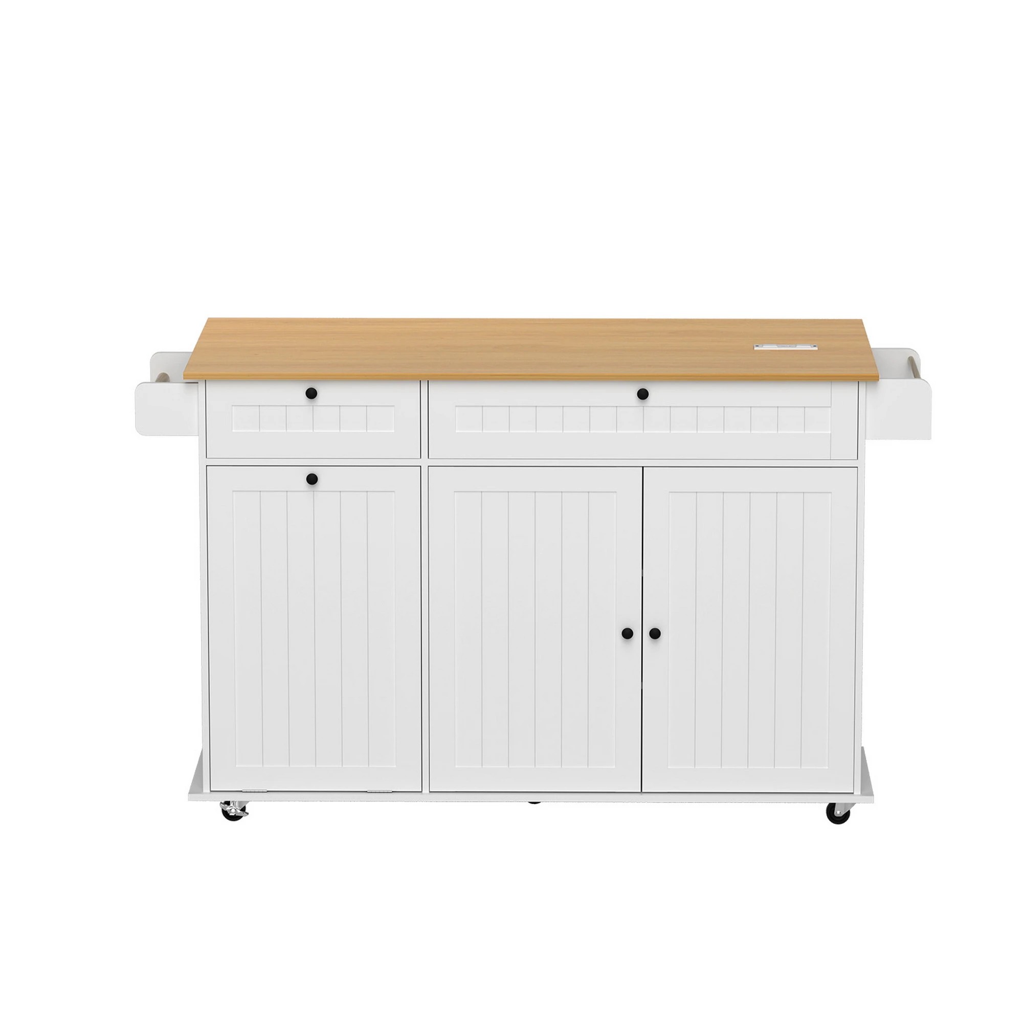 3 Artiss Kitchen Island Trolley Rolling Serving Cart Storage Drawer Cabinet 150cm - White, 3 of 9