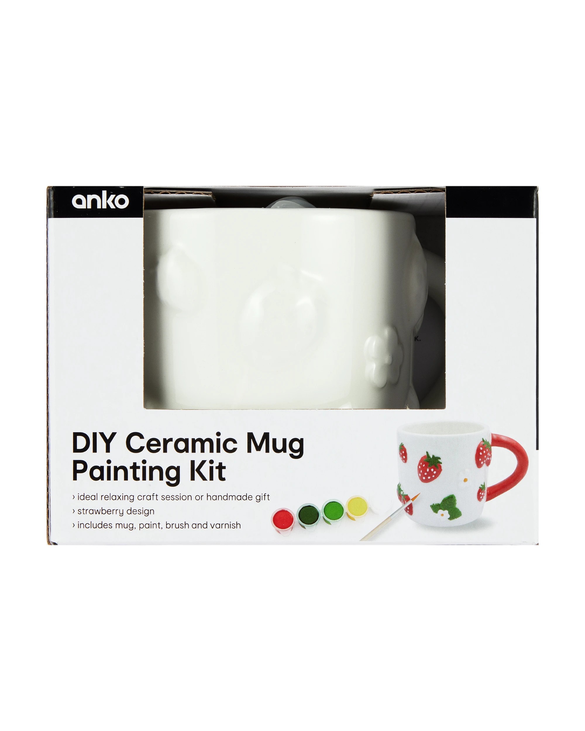 1 DIY Ceramic Mug Painting Kit - Strawberry, 1 of 8