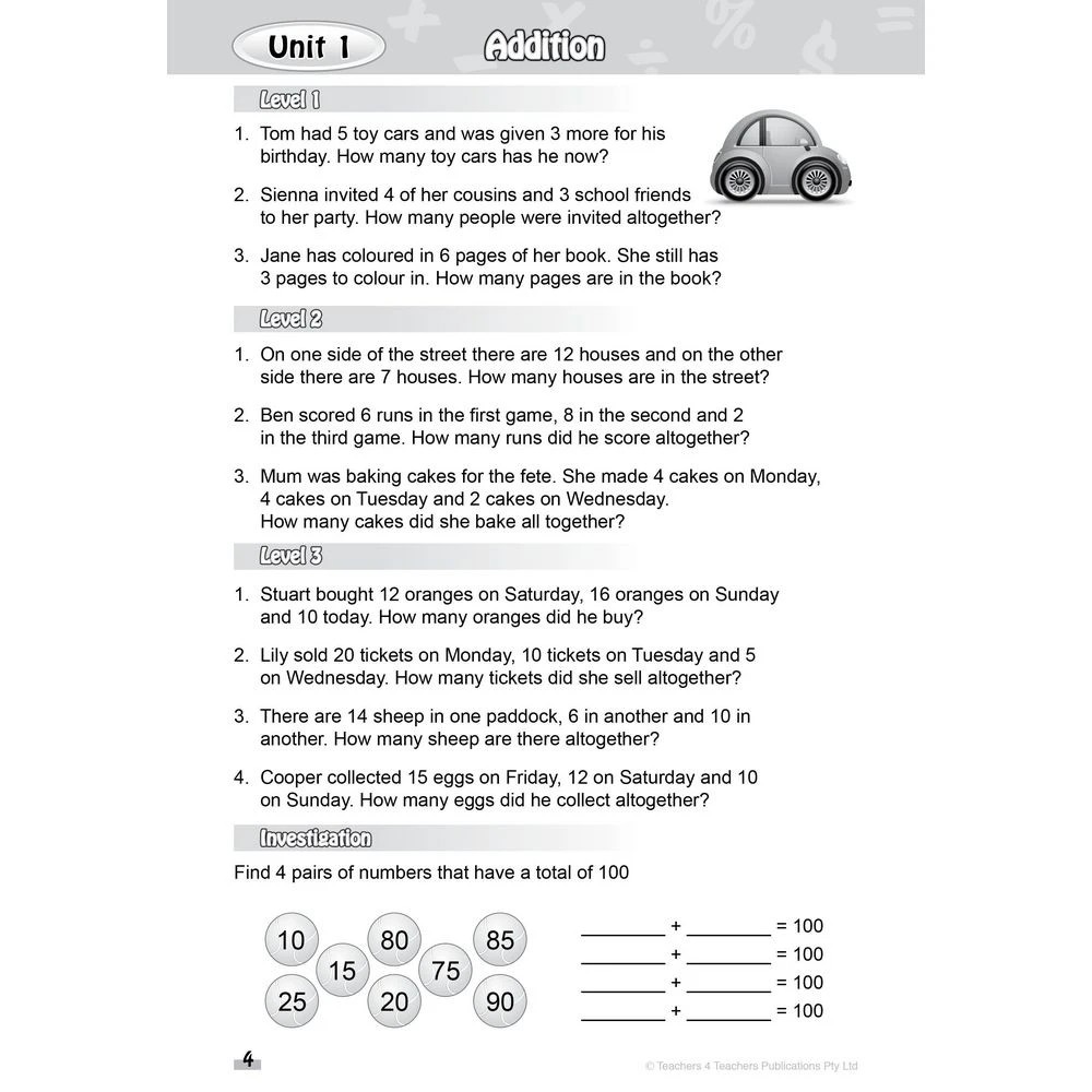 3 Problem Solved Mathematics Activity Book 3, 3 of 4