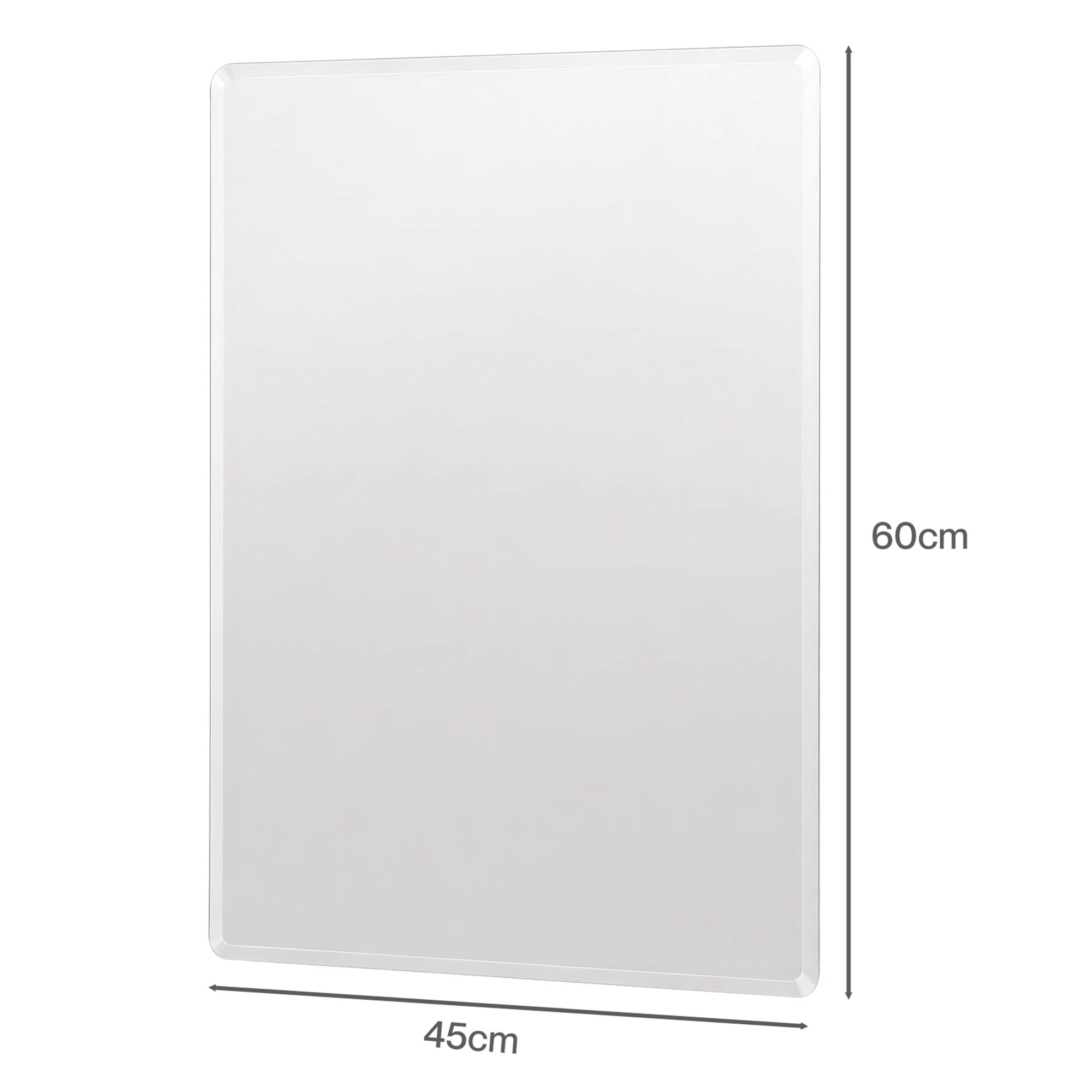 3 Yezi Rectangular Mirror Bevelled Edge Design60X45 - White - White, 3 of 5